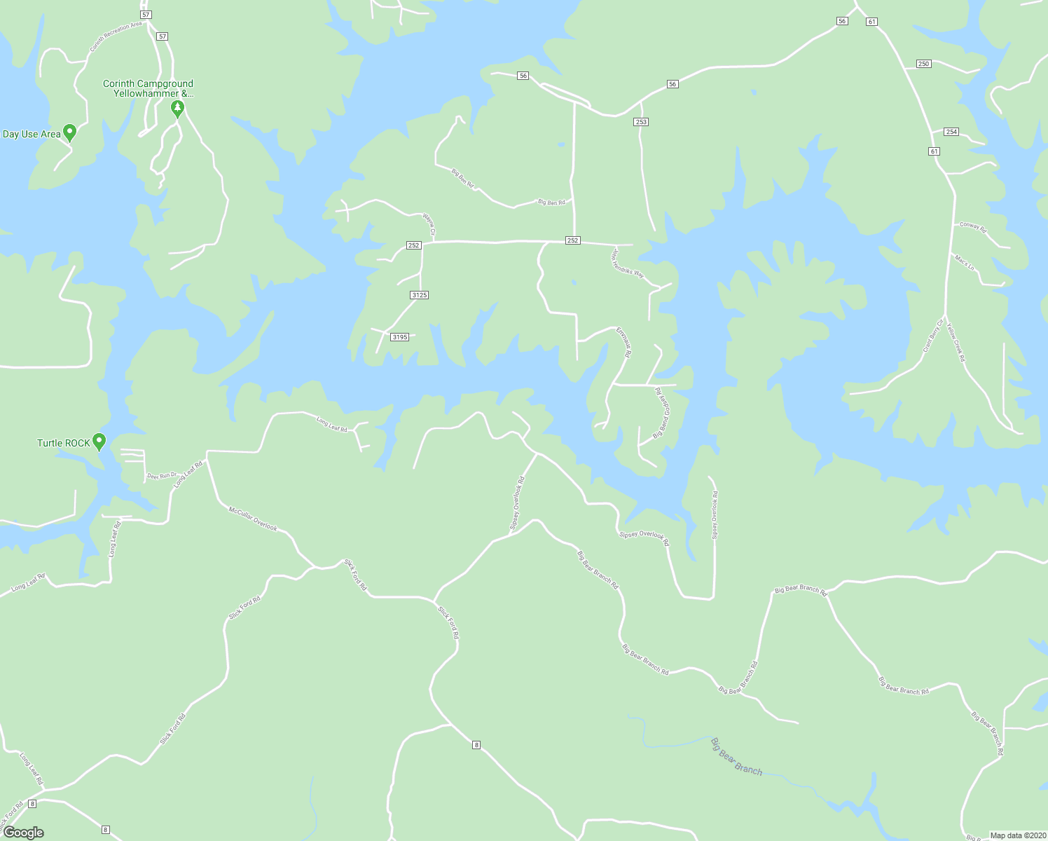 map of restaurants, bars, coffee shops, grocery stores, and more near Candice Lane in Double Springs