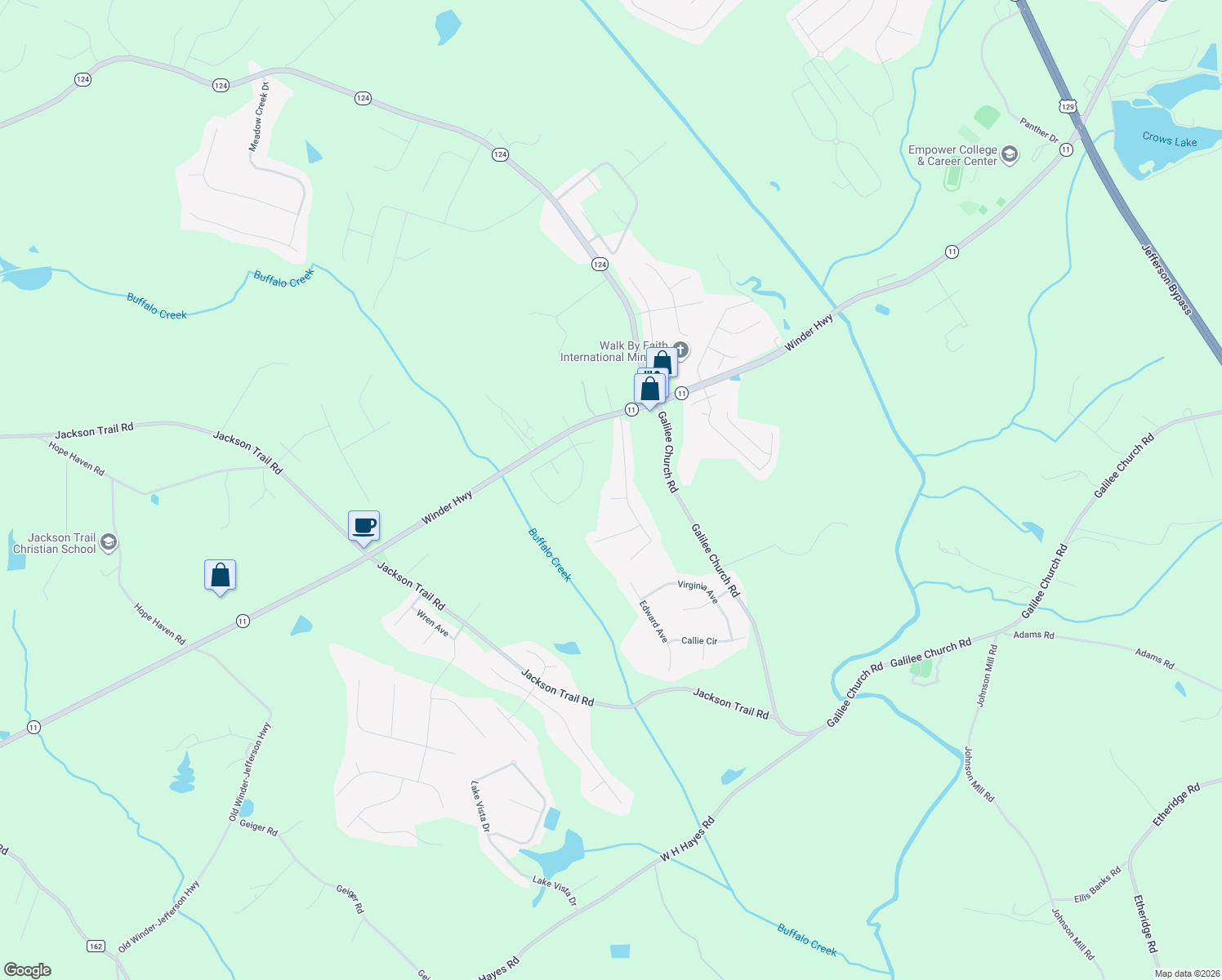 map of restaurants, bars, coffee shops, grocery stores, and more near 48 Andrews Court in Jefferson