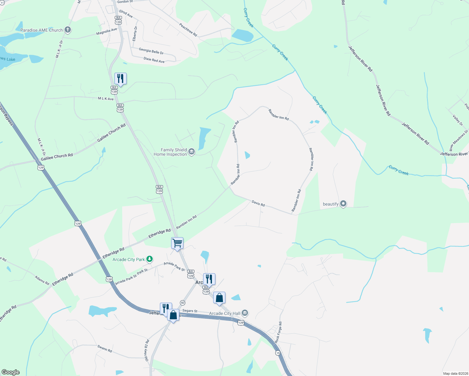 map of restaurants, bars, coffee shops, grocery stores, and more near 15 Davis Road in Jefferson