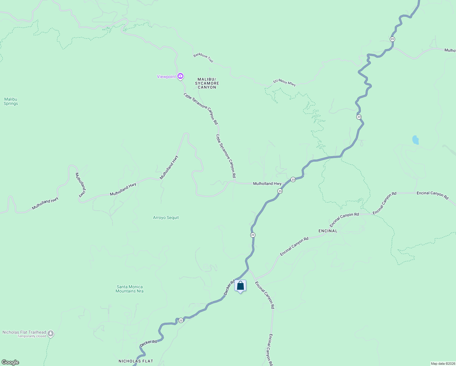 map of restaurants, bars, coffee shops, grocery stores, and more near 33600 Mulholland Highway in Malibu