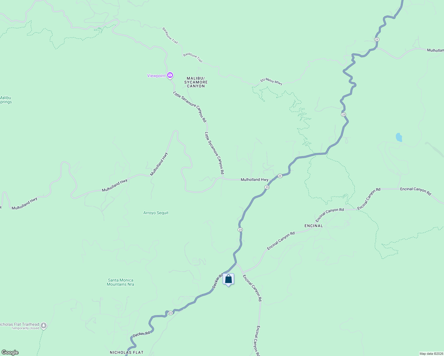 map of restaurants, bars, coffee shops, grocery stores, and more near 33600 Mulholland Highway in Malibu