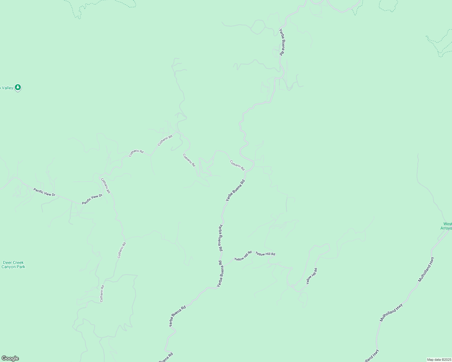 map of restaurants, bars, coffee shops, grocery stores, and more near 12201-12299 Yerba Buena Road in Malibu