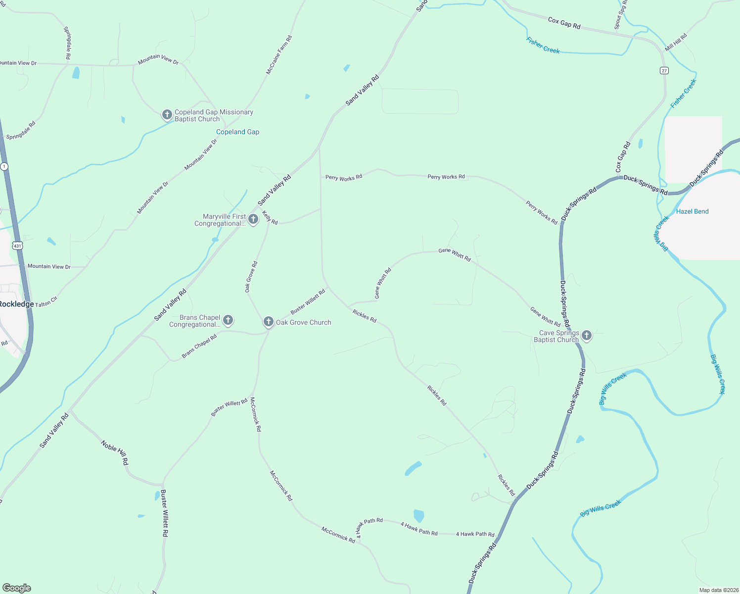 map of restaurants, bars, coffee shops, grocery stores, and more near 1185 Gene Whitt Road in Attalla