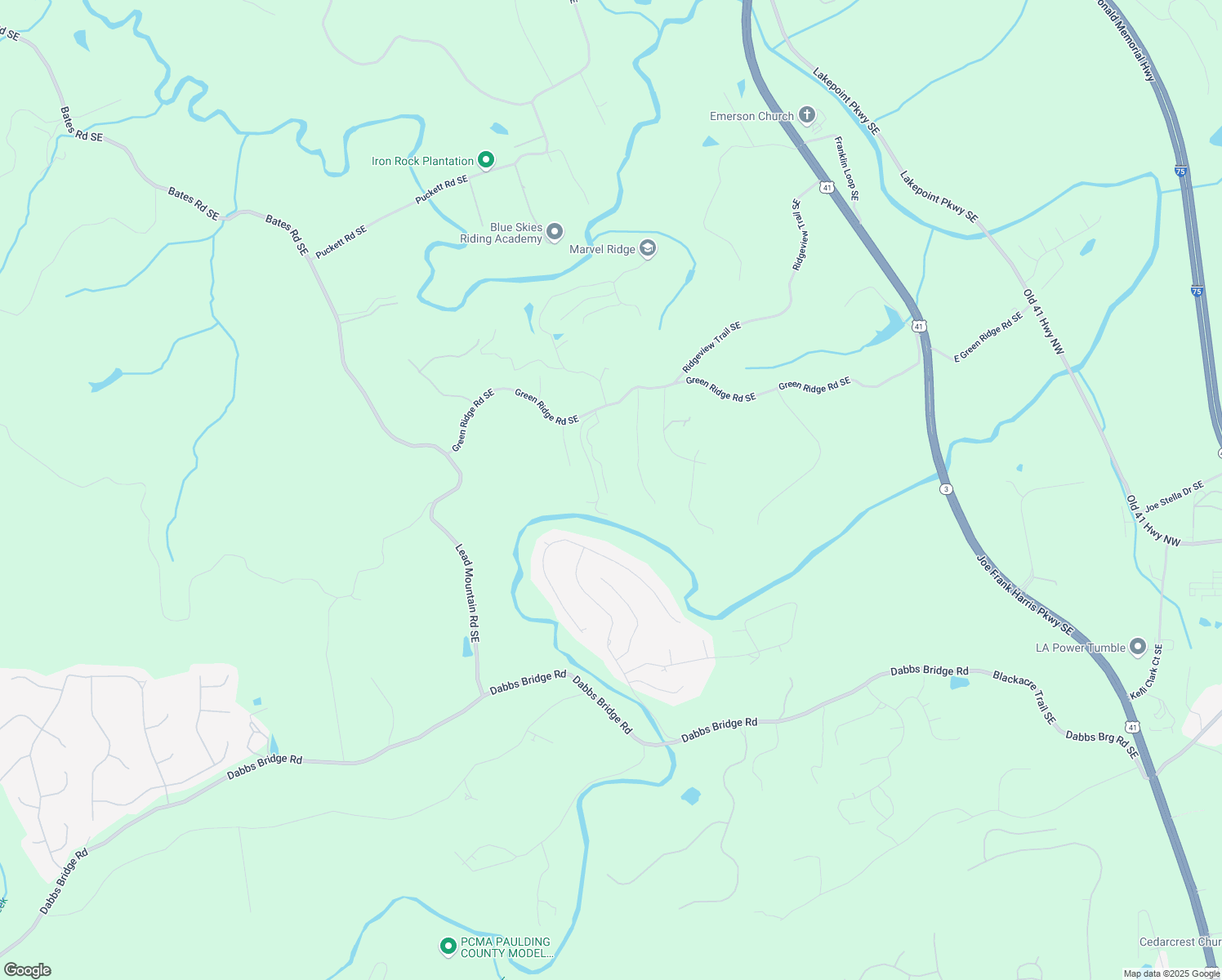 map of restaurants, bars, coffee shops, grocery stores, and more near 62 Heidelberg Lane Southeast in Cartersville