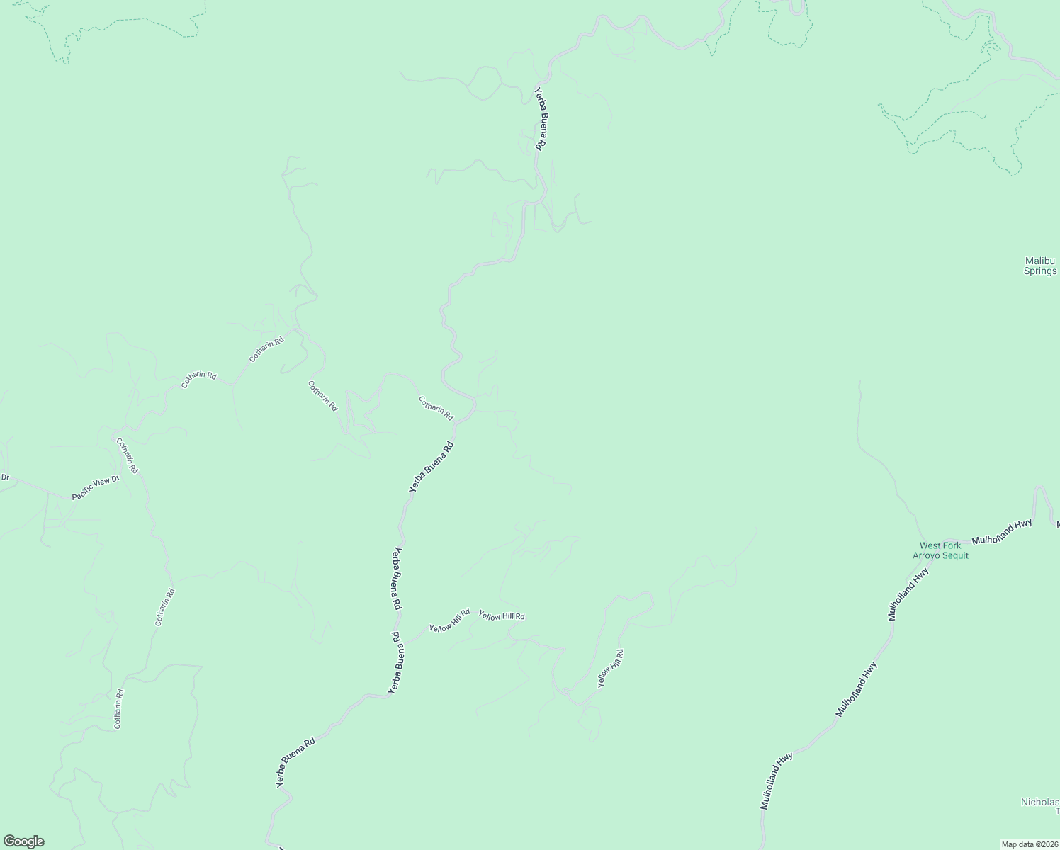 map of restaurants, bars, coffee shops, grocery stores, and more near 12324 Yerba Buena Road in Malibu