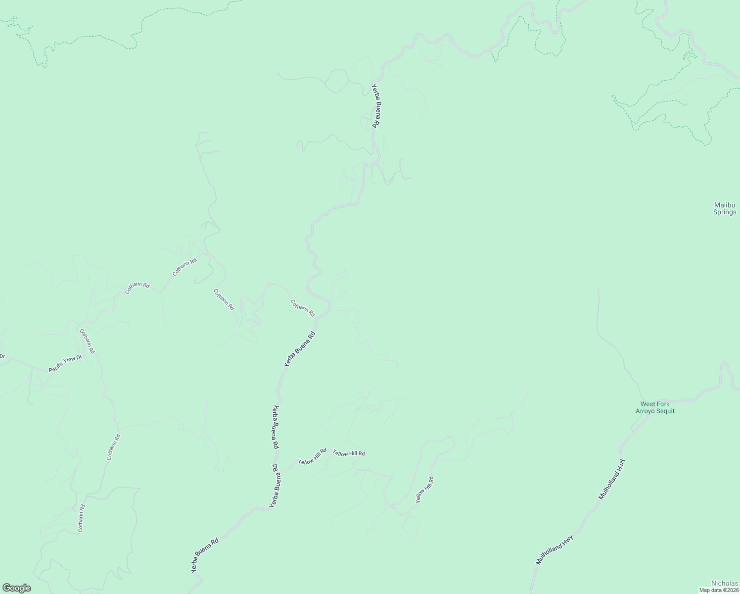 map of restaurants, bars, coffee shops, grocery stores, and more near 12324 Yerba Buena Road in Malibu