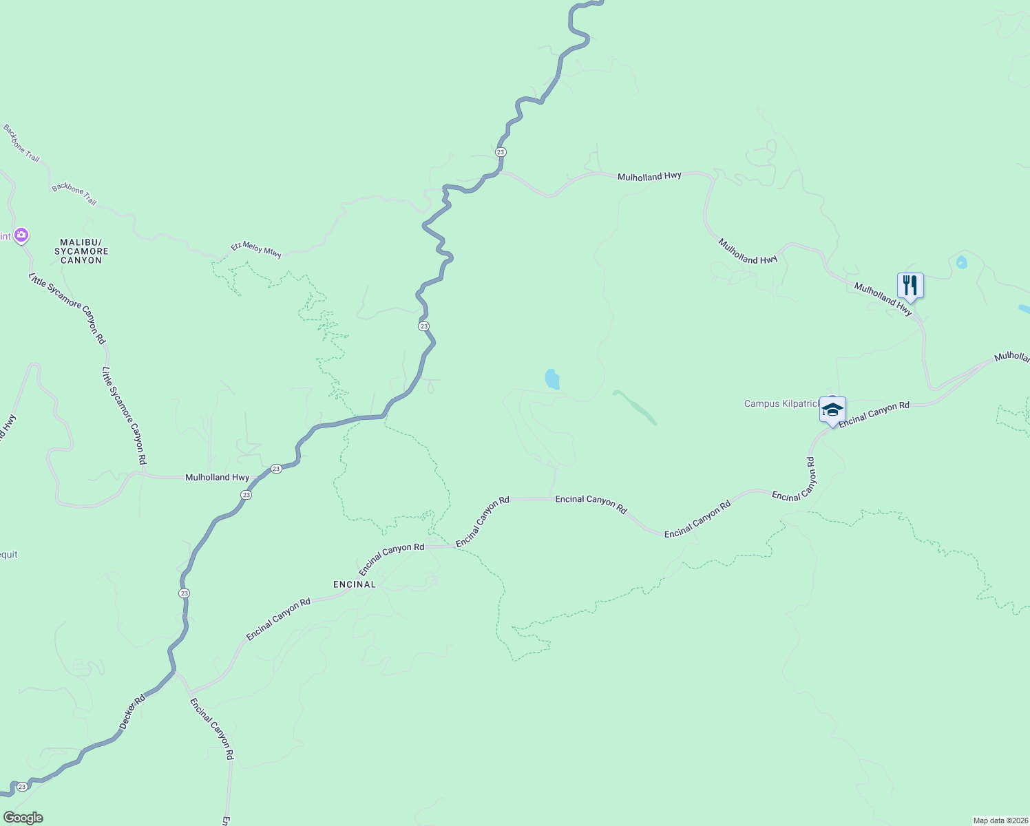 map of restaurants, bars, coffee shops, grocery stores, and more near 901 Encinal Canyon Road in Malibu