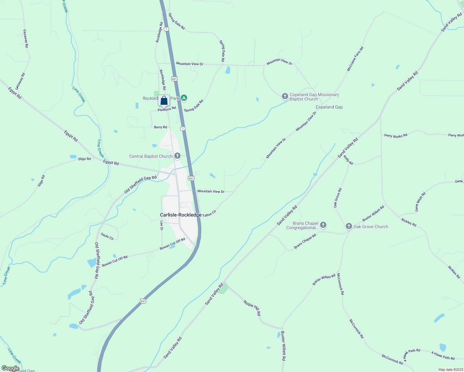 map of restaurants, bars, coffee shops, grocery stores, and more near 266 Mountain View Drive in Attalla