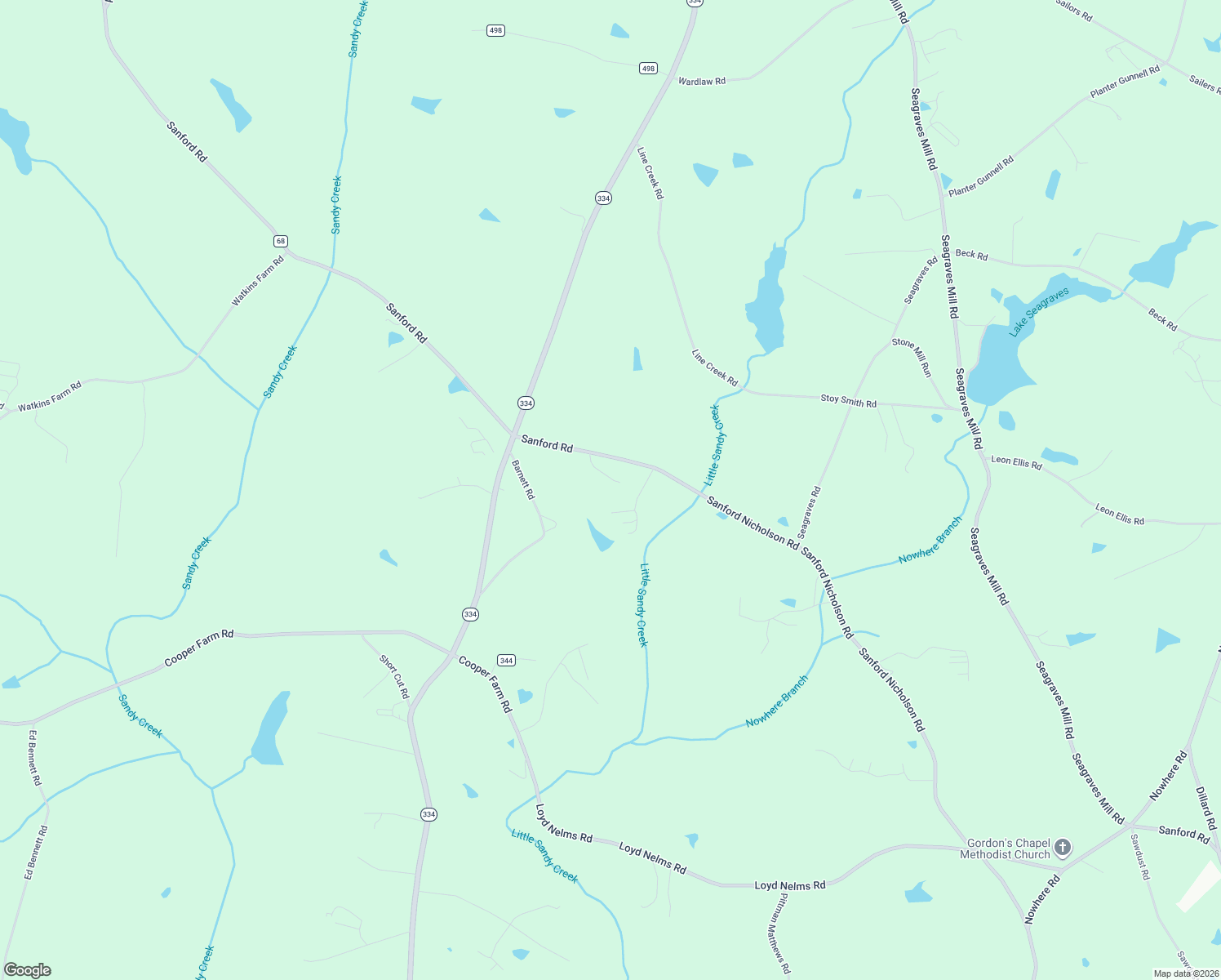 map of restaurants, bars, coffee shops, grocery stores, and more near 3866 Sanford Rd in Nicholson