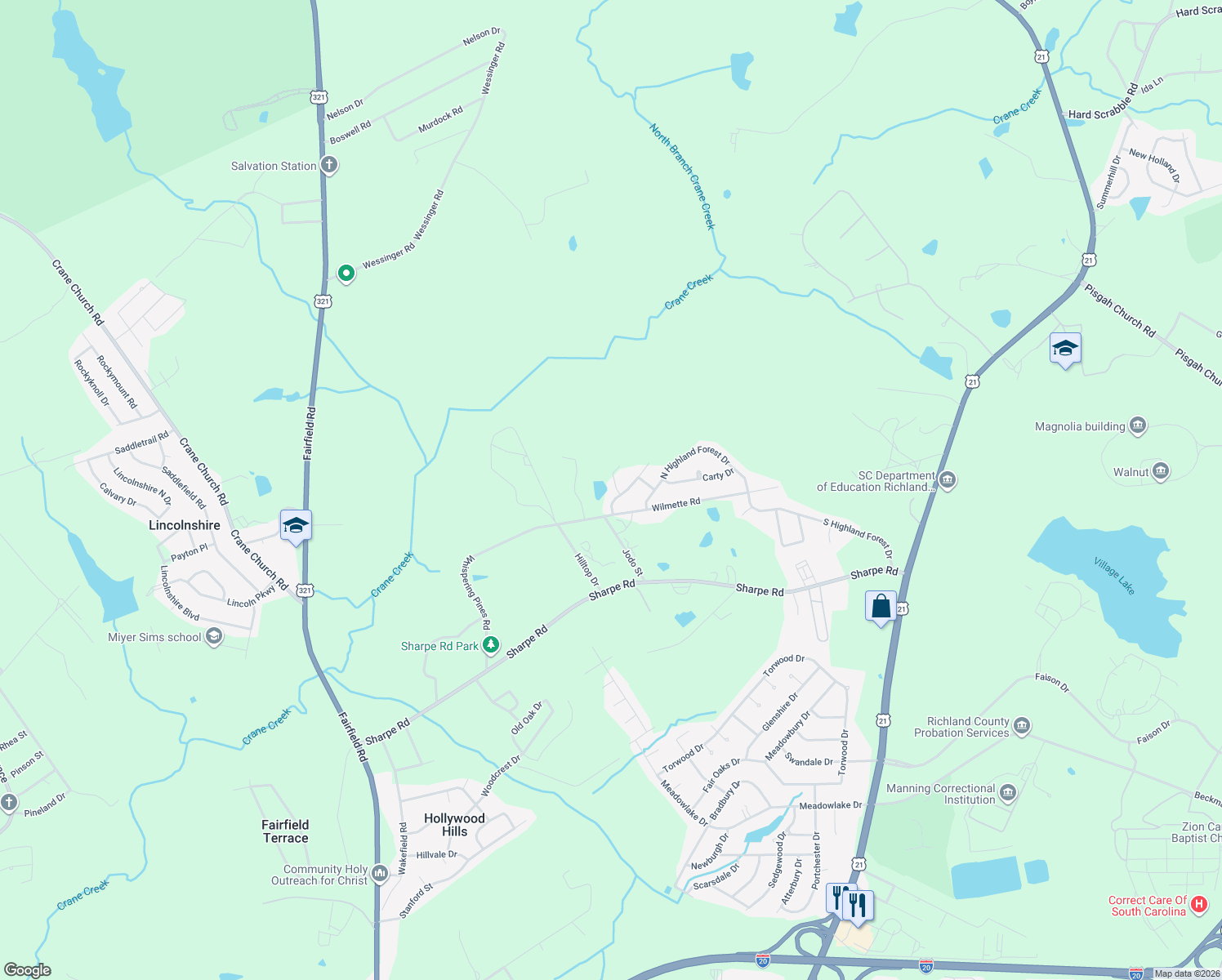 map of restaurants, bars, coffee shops, grocery stores, and more near 65 Caleb Court in Columbia