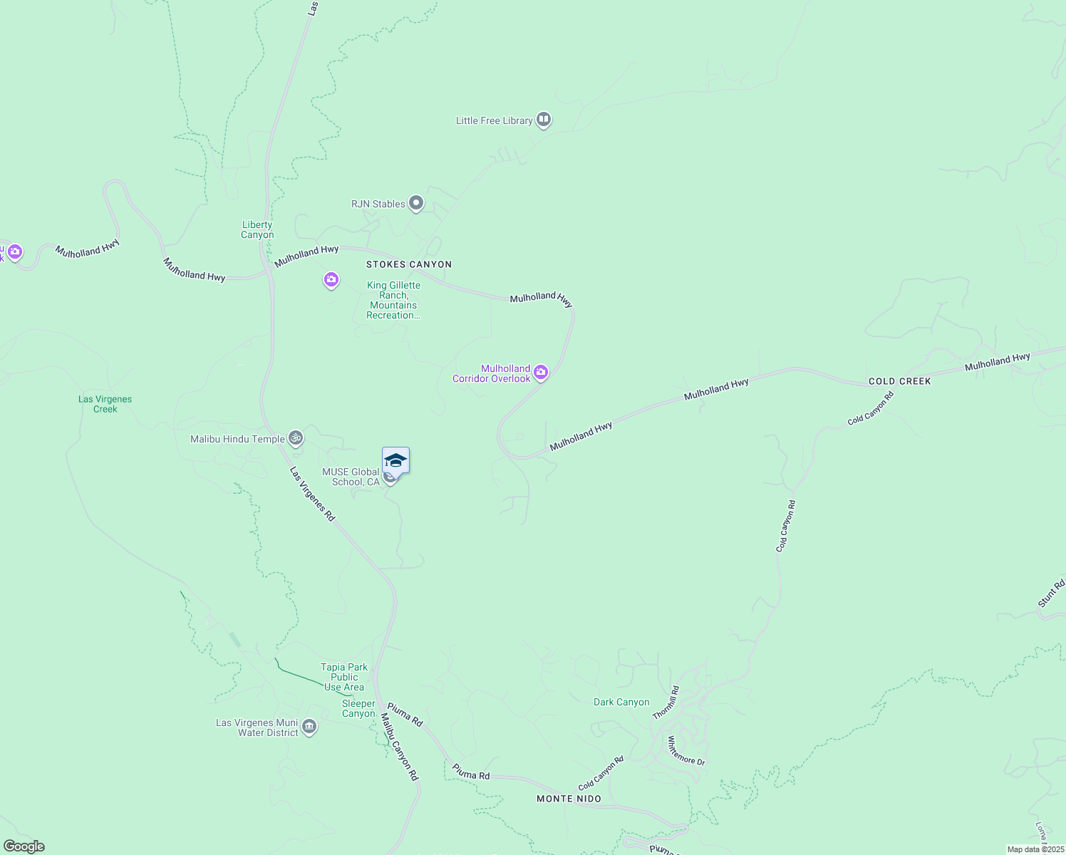 map of restaurants, bars, coffee shops, grocery stores, and more near 26035 Mulholland Highway in Calabasas