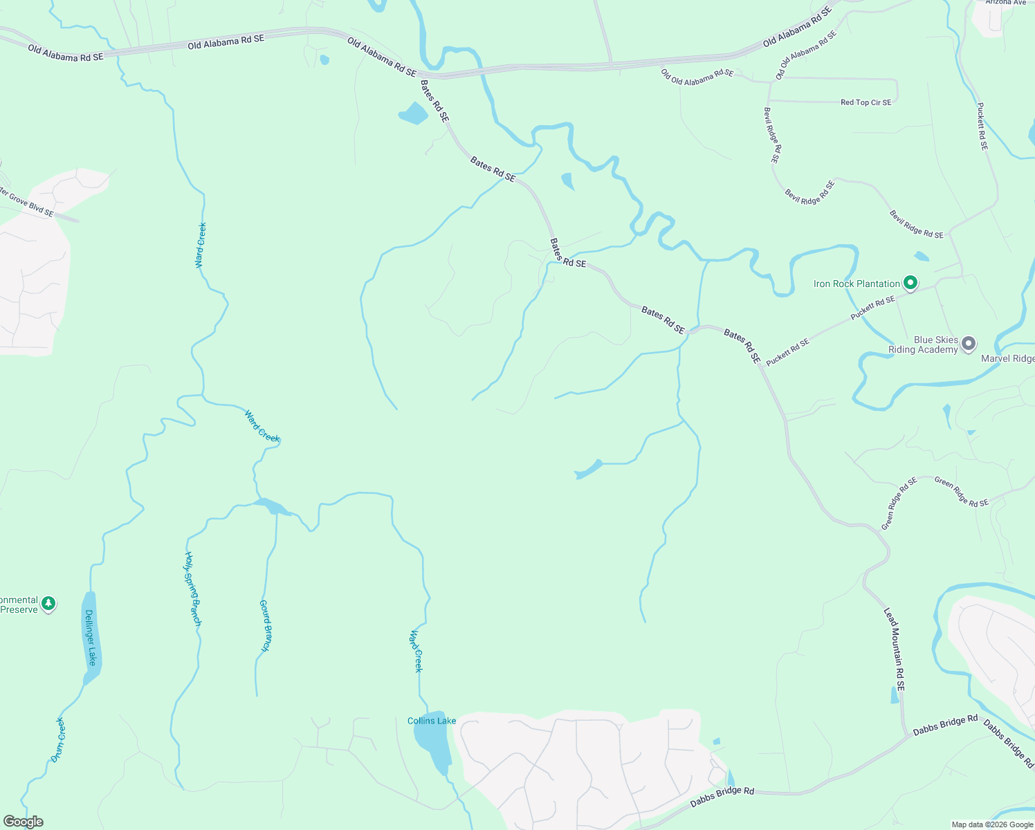 map of restaurants, bars, coffee shops, grocery stores, and more near 190 Old Goodie Mountain Road in Cartersville