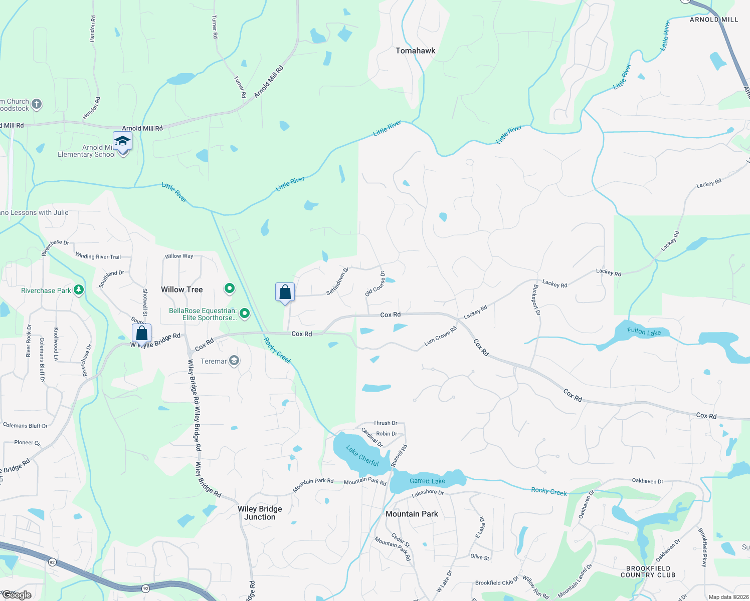 map of restaurants, bars, coffee shops, grocery stores, and more near 710 Dunscore Ct in Roswell
