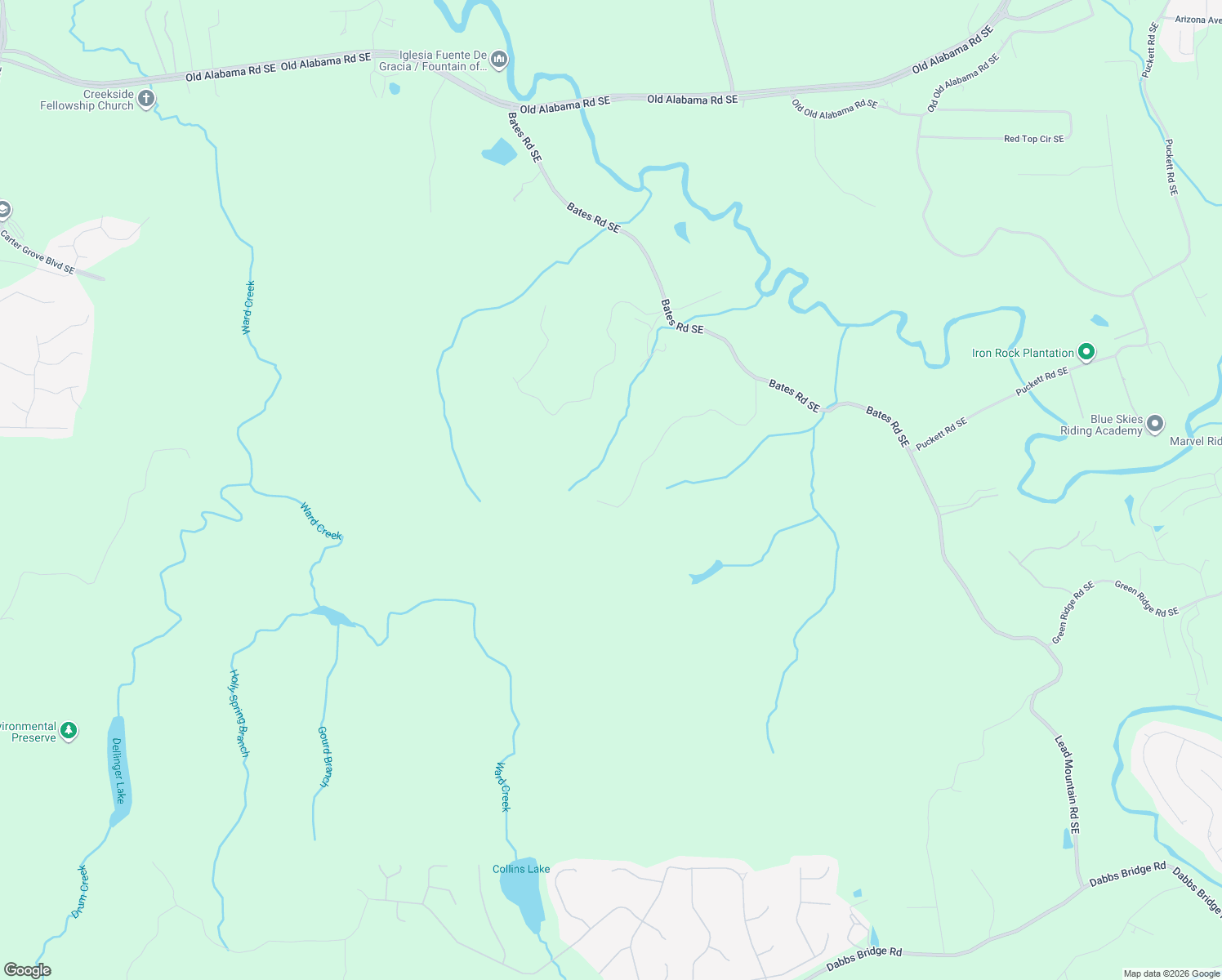 map of restaurants, bars, coffee shops, grocery stores, and more near 190 Old Goodie Mountain Road in Cartersville