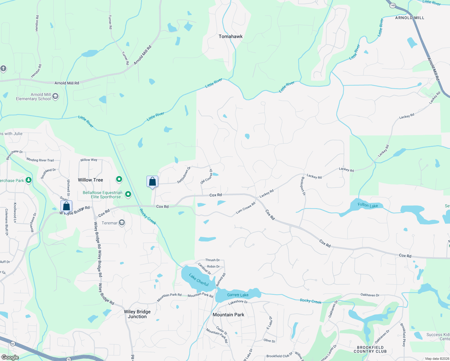 map of restaurants, bars, coffee shops, grocery stores, and more near 1835 Cox Rd in Roswell