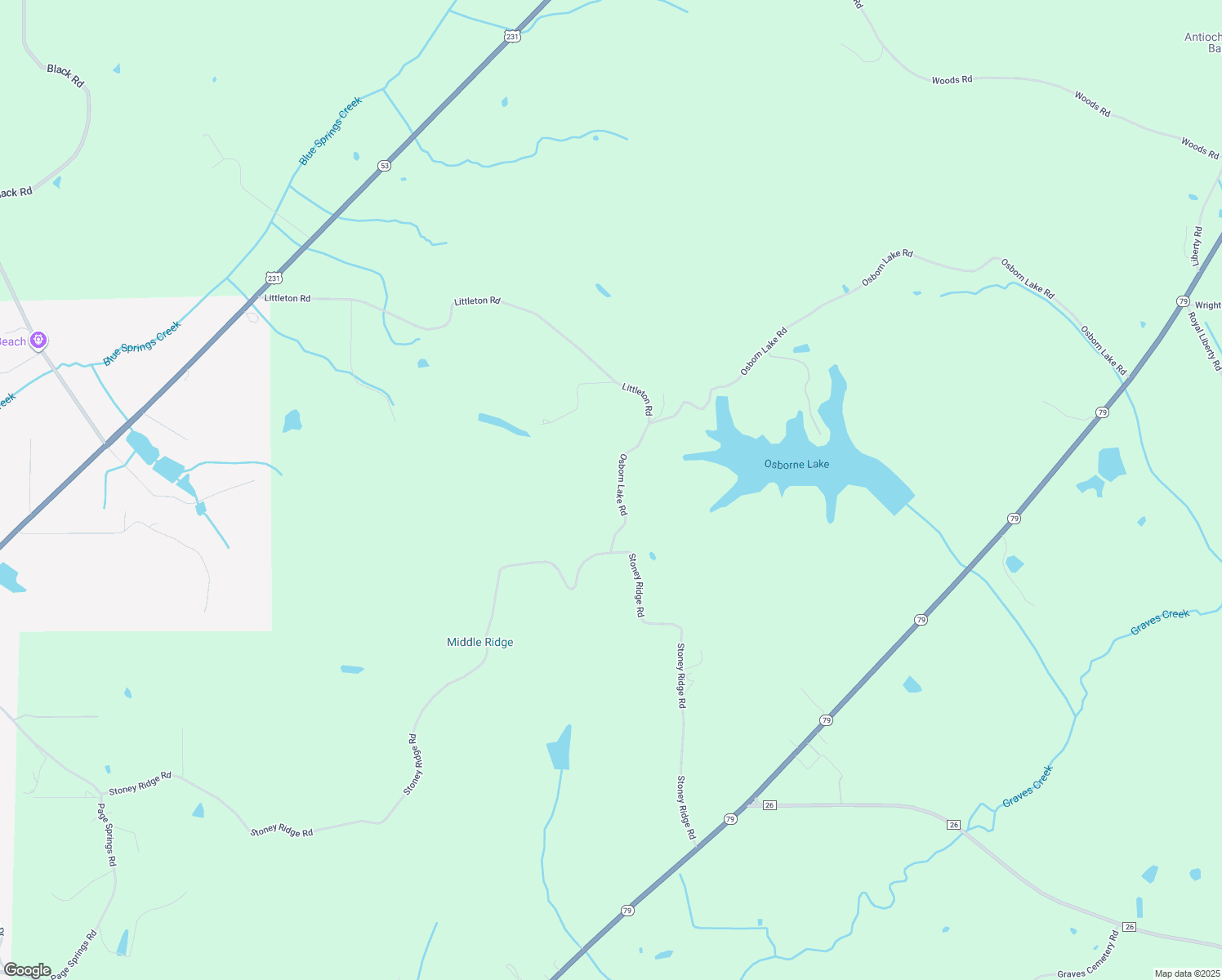 map of restaurants, bars, coffee shops, grocery stores, and more near 215 Osborn Lake Road in Blountsville