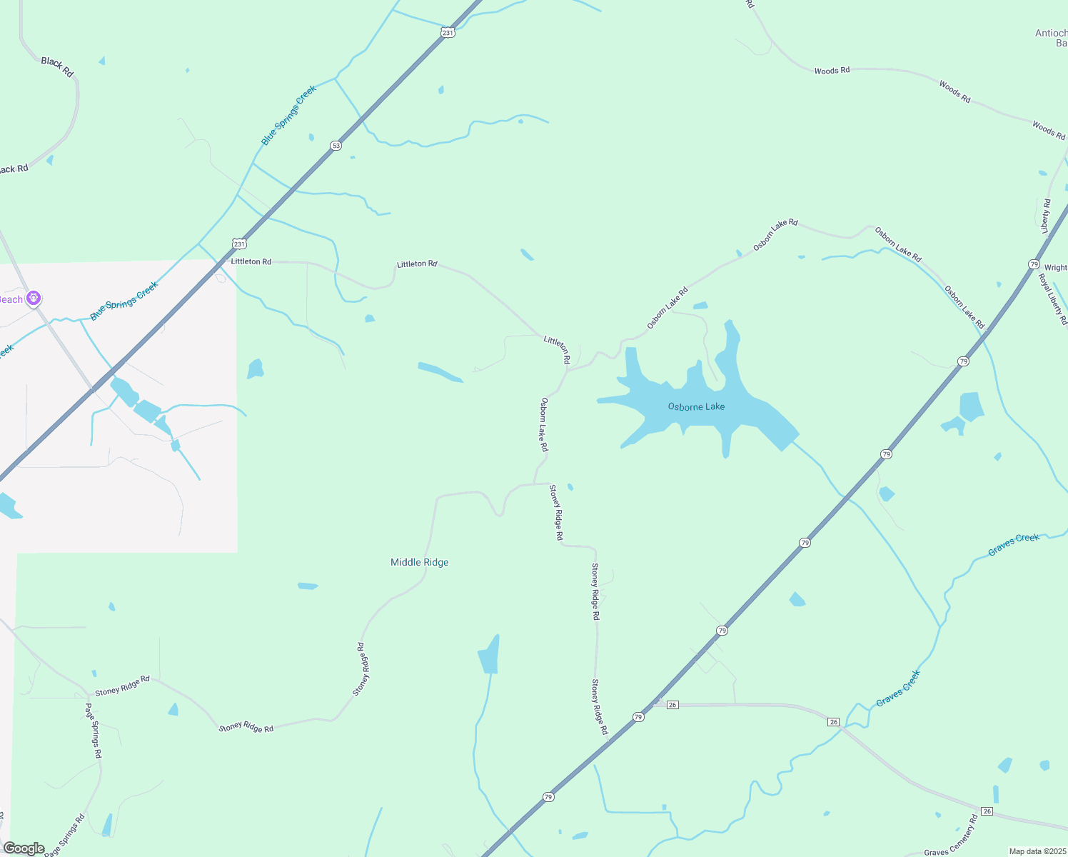 map of restaurants, bars, coffee shops, grocery stores, and more near 215 Osborn Lake Road in Blountsville