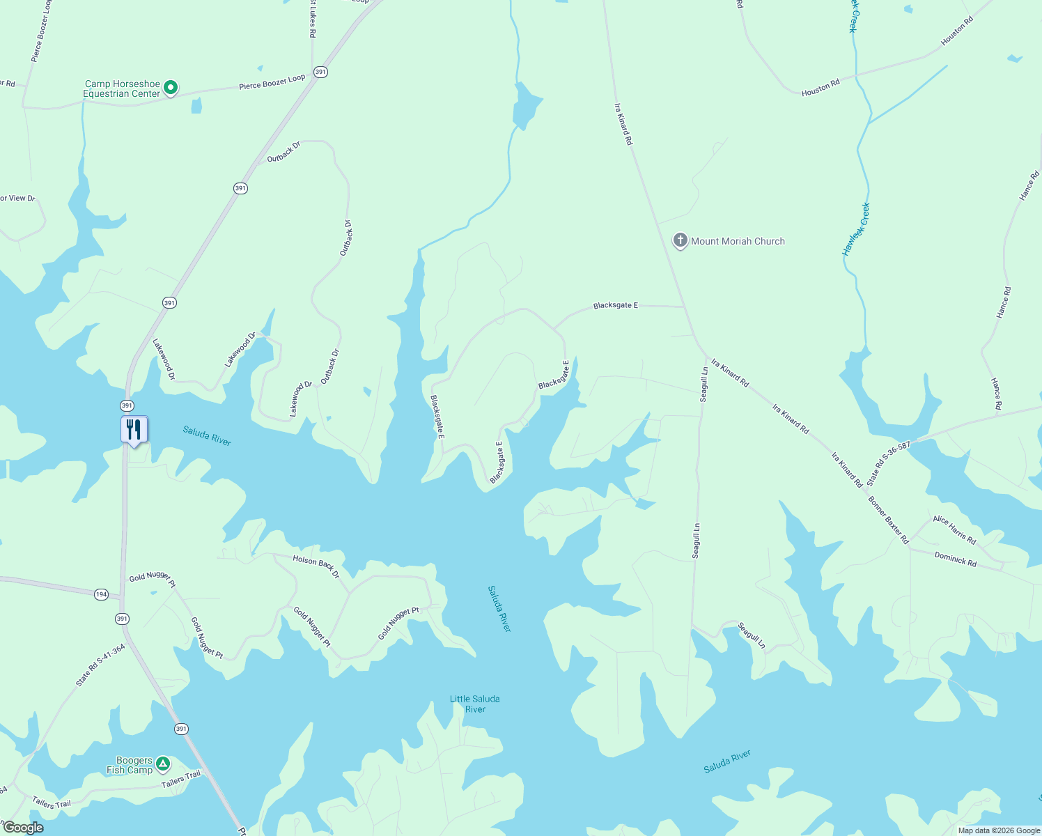 map of restaurants, bars, coffee shops, grocery stores, and more near 1892 Blacksgate East in Prosperity