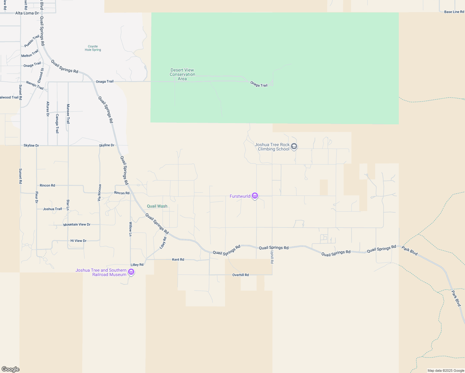 map of restaurants, bars, coffee shops, grocery stores, and more near 63054 Rocking Chair Road in Joshua Tree