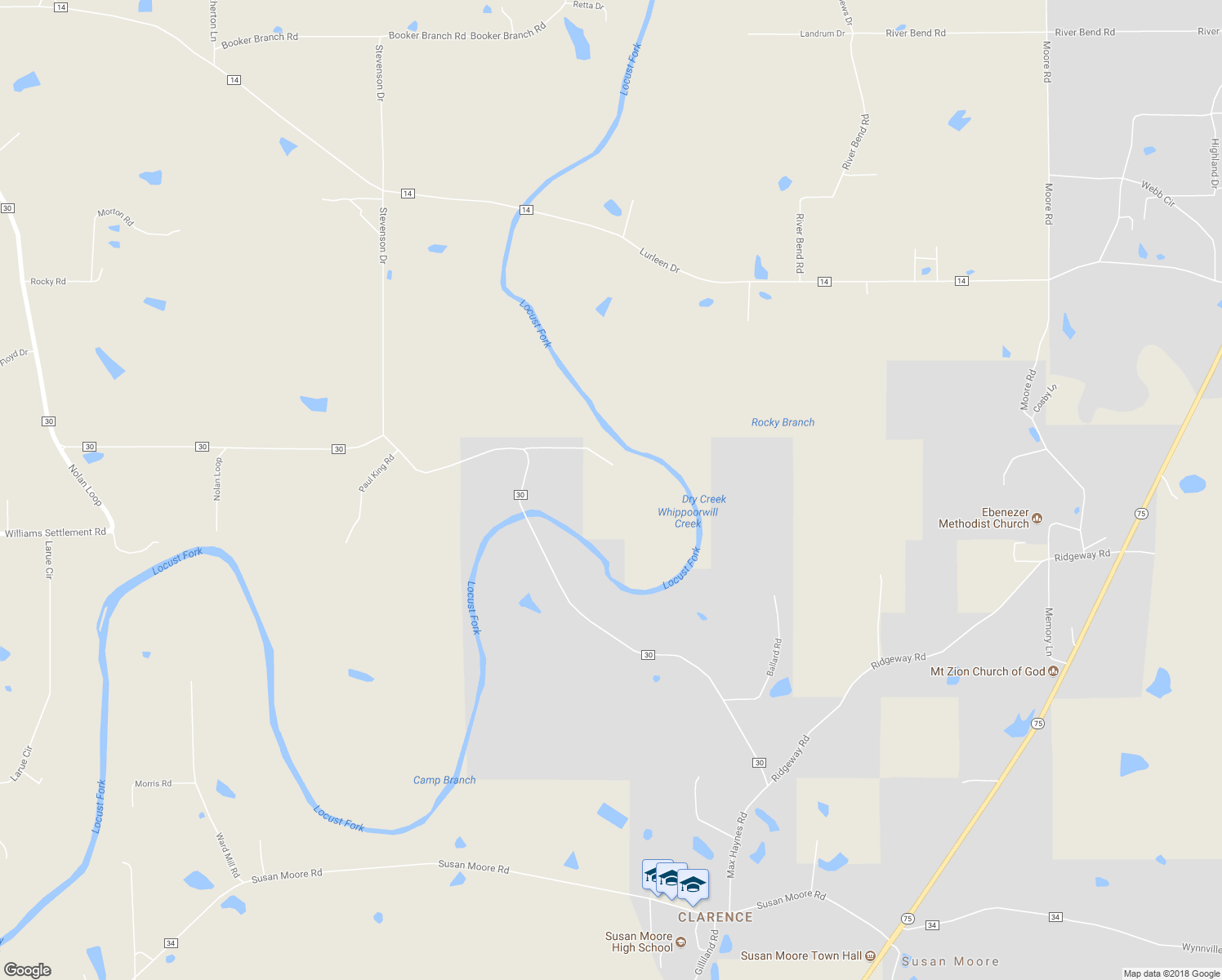 map of restaurants, bars, coffee shops, grocery stores, and more near 1768 County Highway 30 in Horton