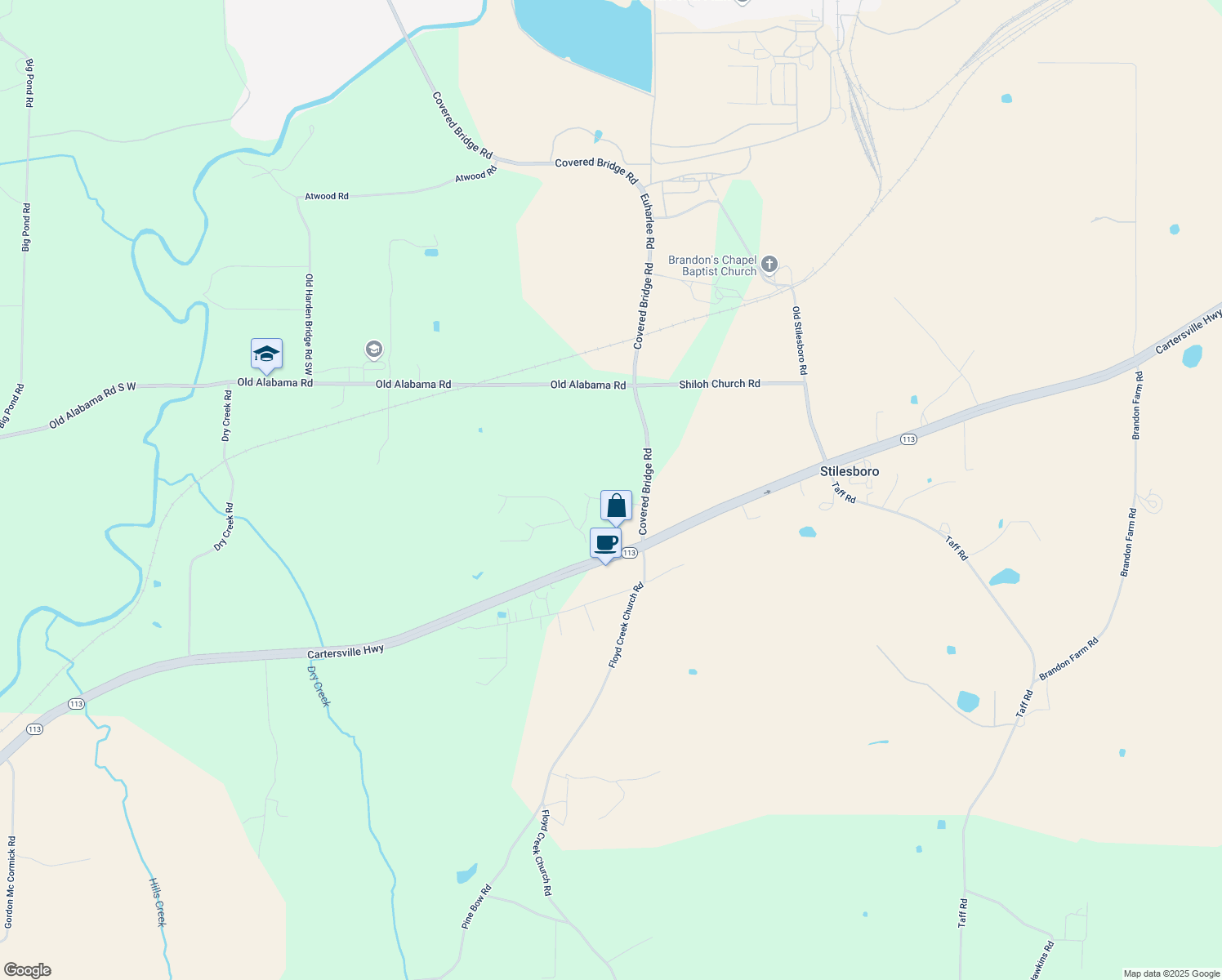 map of restaurants, bars, coffee shops, grocery stores, and more near 18 Winter Wood Drive in Taylorsville