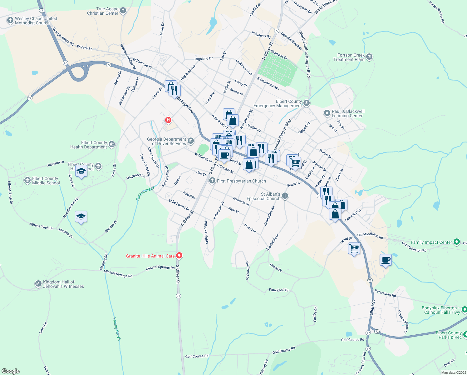 135 Thomas Street, Elberton GA Walk Score