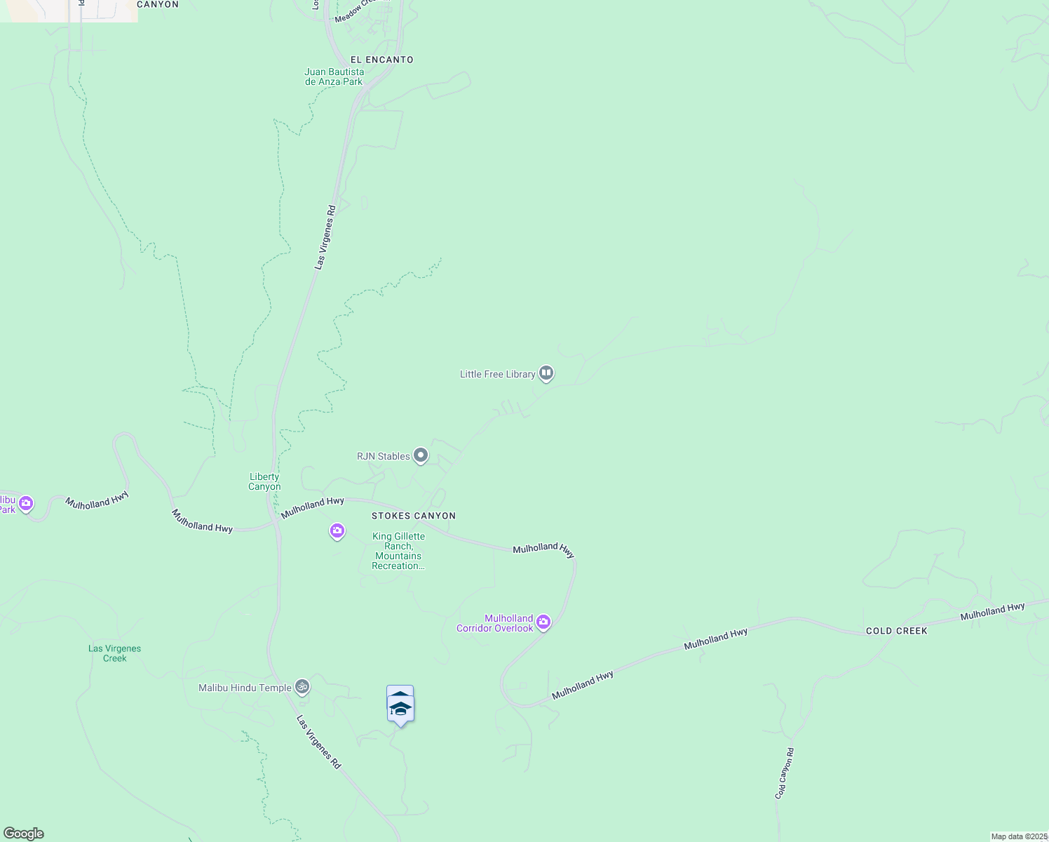 map of restaurants, bars, coffee shops, grocery stores, and more near 2470 Stokes Canyon Road in Calabasas