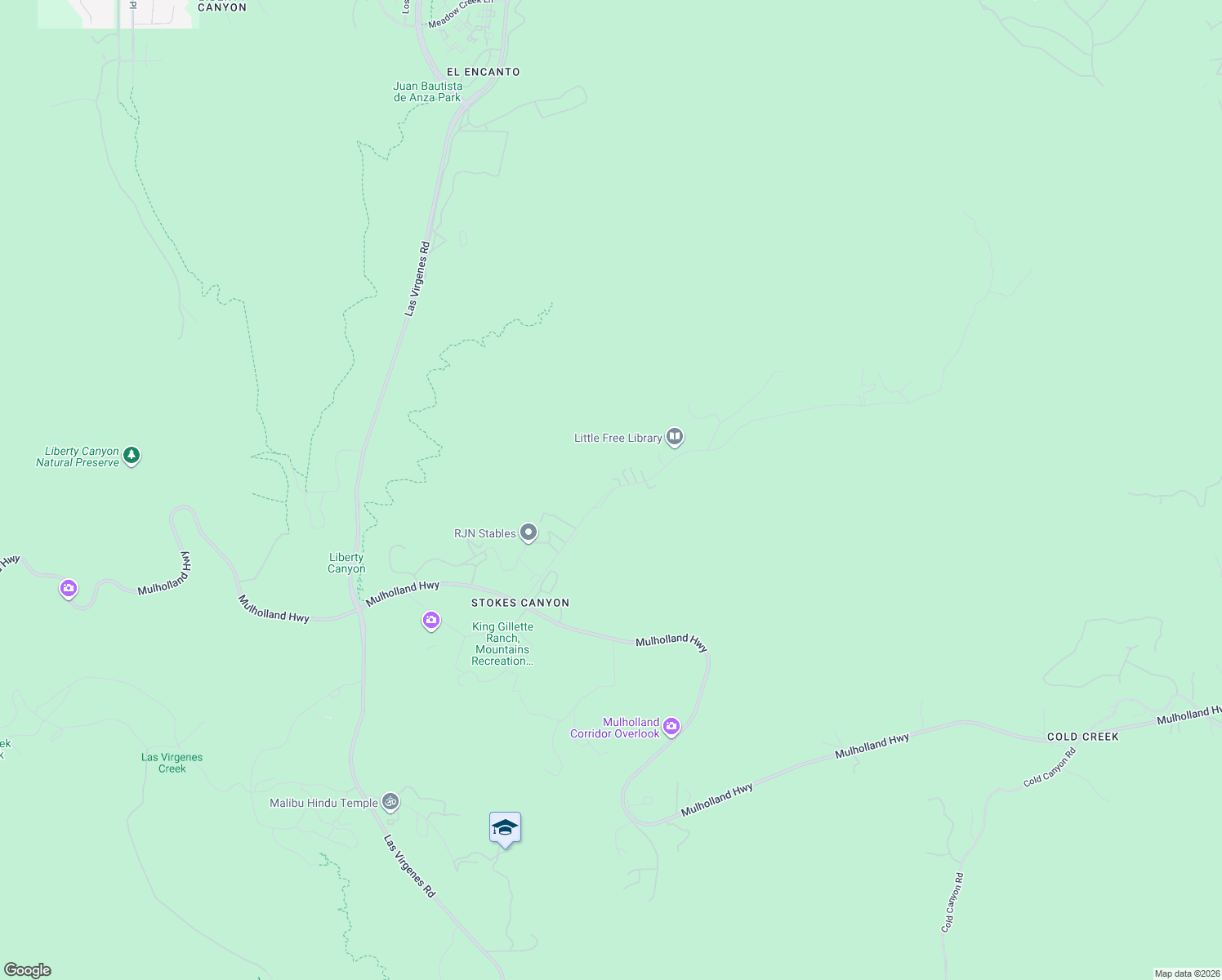 map of restaurants, bars, coffee shops, grocery stores, and more near 2372 Stokes Canyon Road in Calabasas