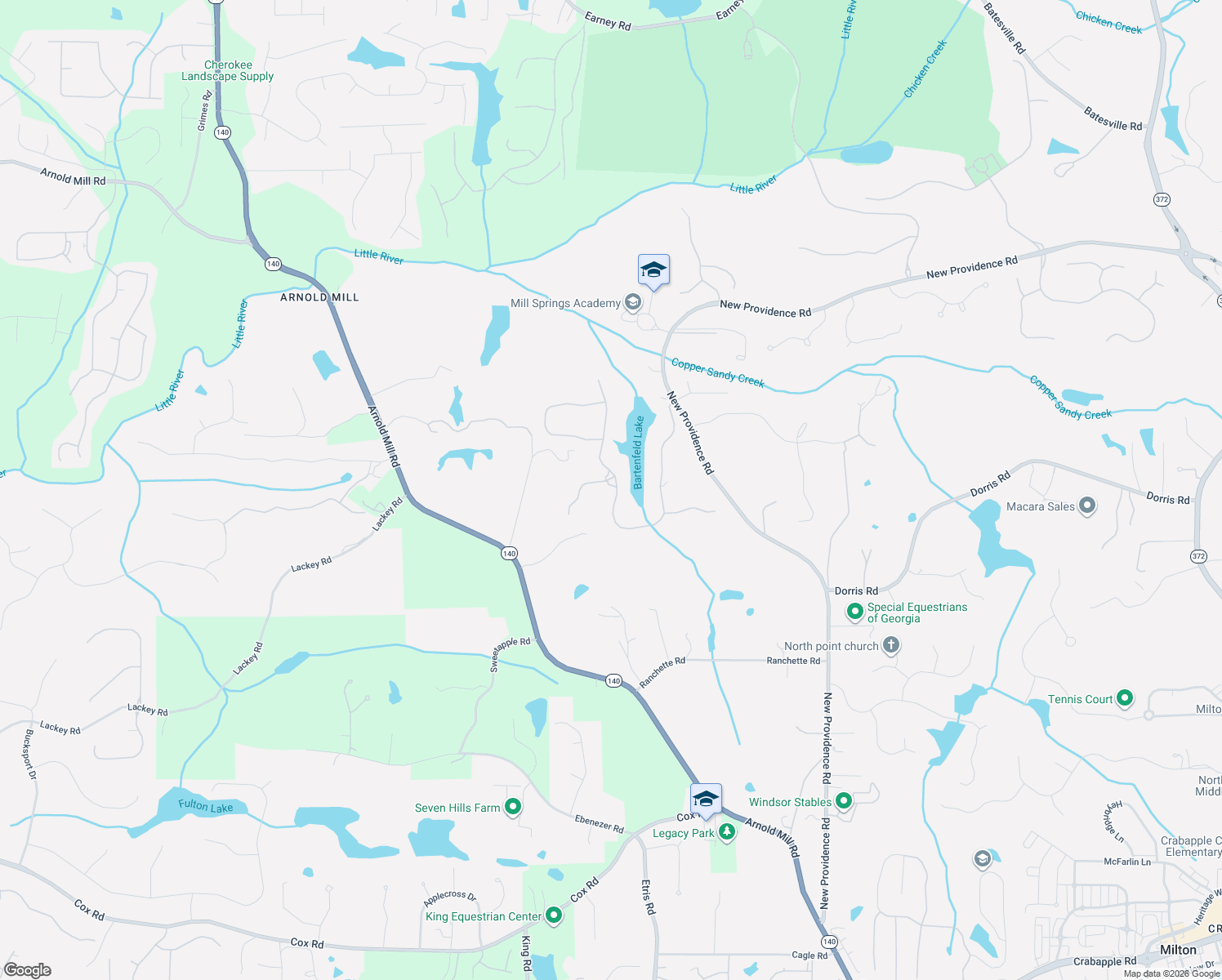 map of restaurants, bars, coffee shops, grocery stores, and more near 400 Gunston Hall Drive in Alpharetta