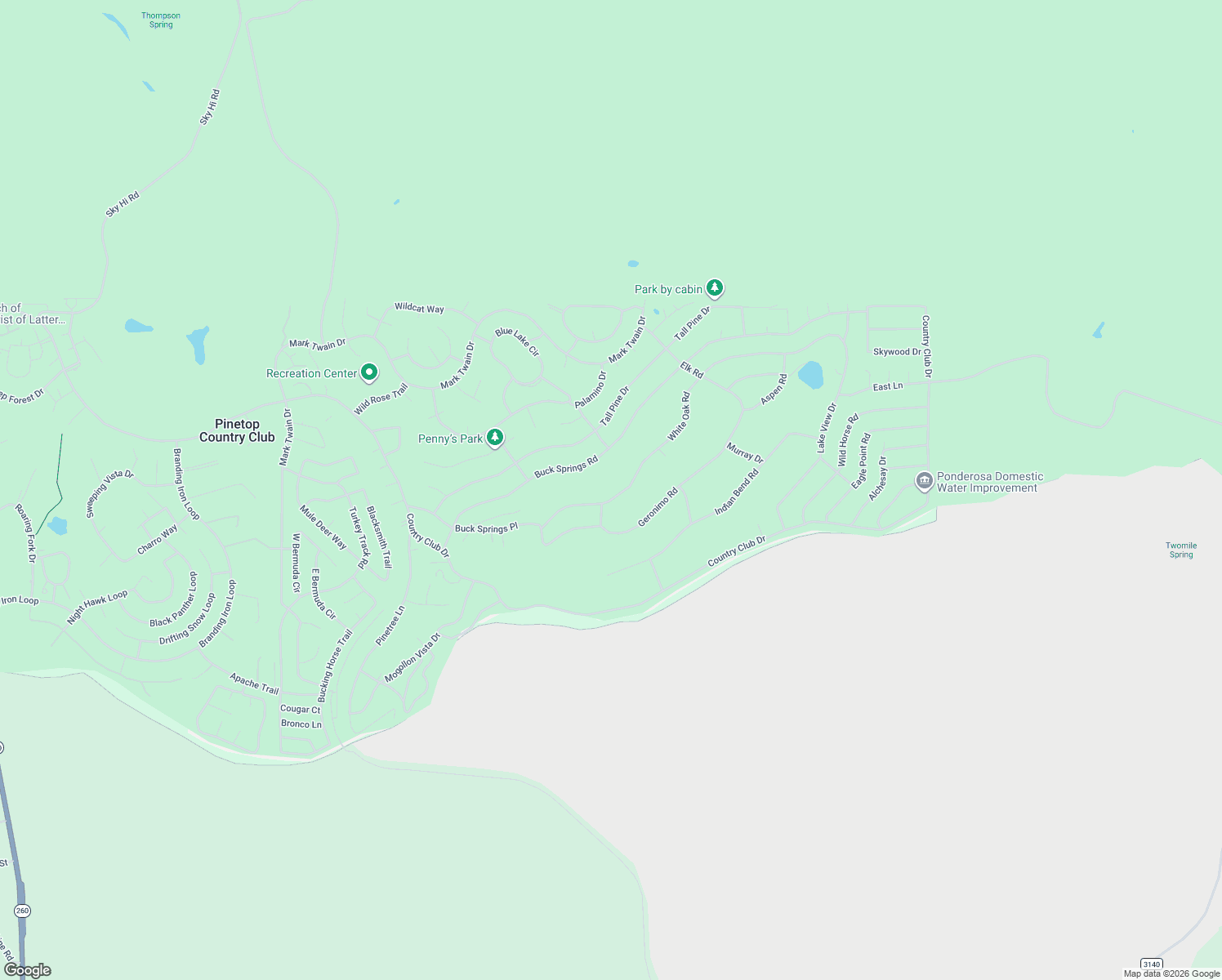 map of restaurants, bars, coffee shops, grocery stores, and more near 7208 White Oak Road in Navajo County