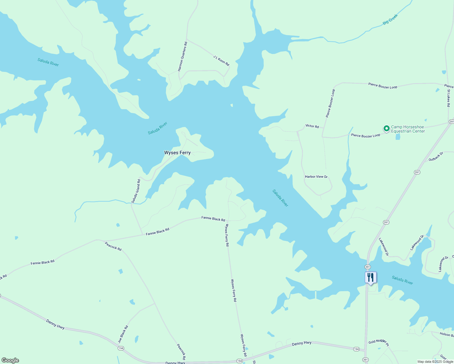 map of restaurants, bars, coffee shops, grocery stores, and more near 384 Wyses Ferry Road in Prosperity