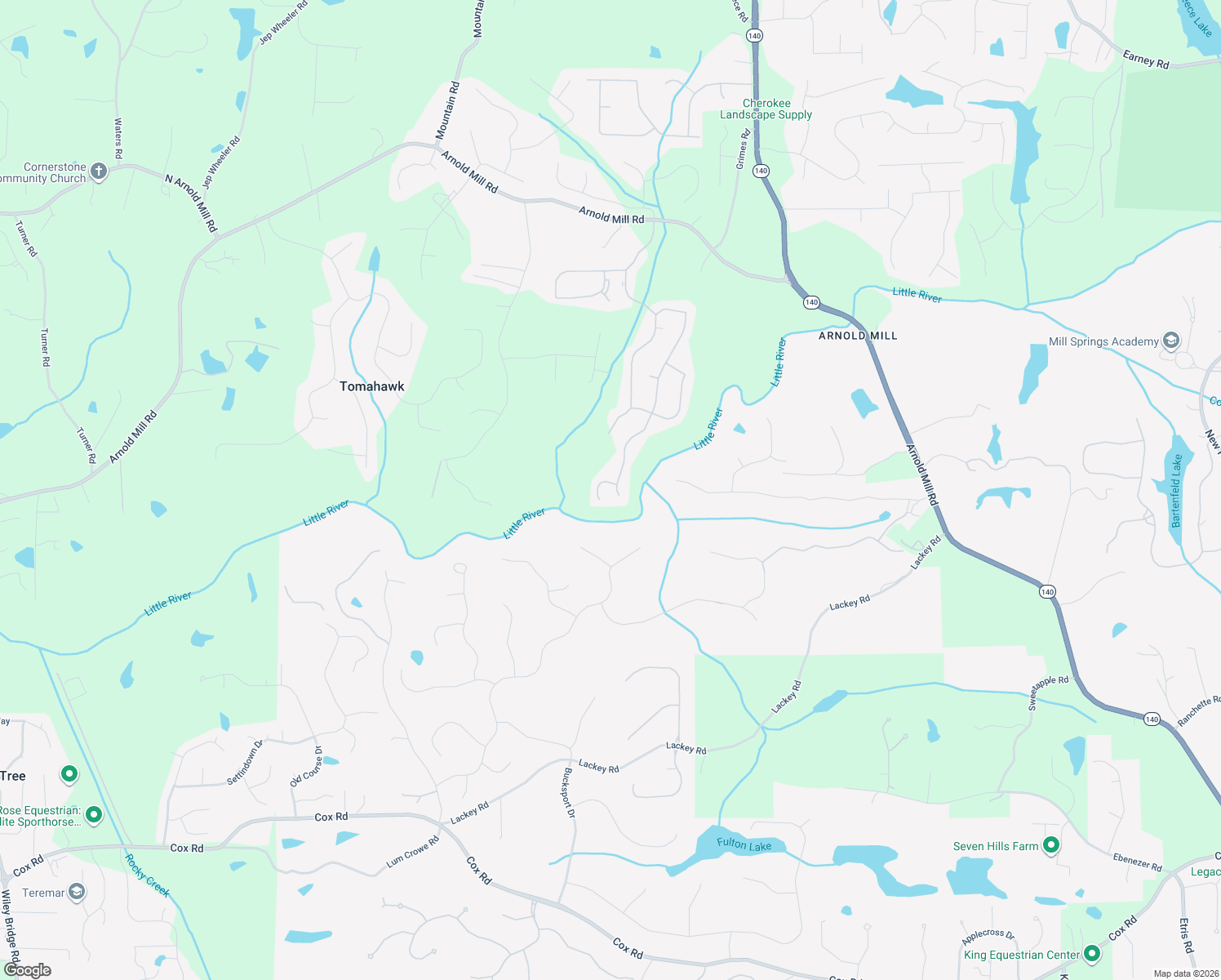 map of restaurants, bars, coffee shops, grocery stores, and more near 701 Laurel Ridge Way in Woodstock