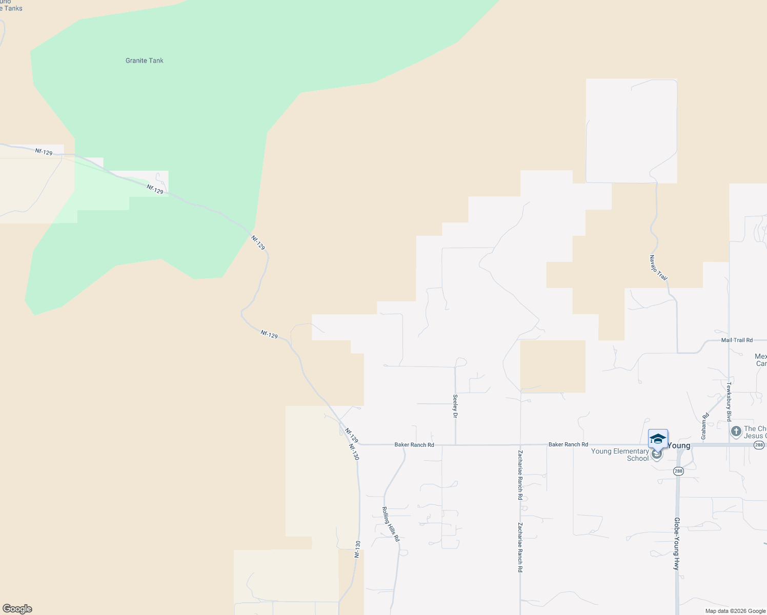 map of restaurants, bars, coffee shops, grocery stores, and more near 457 Seeley Drive in Young