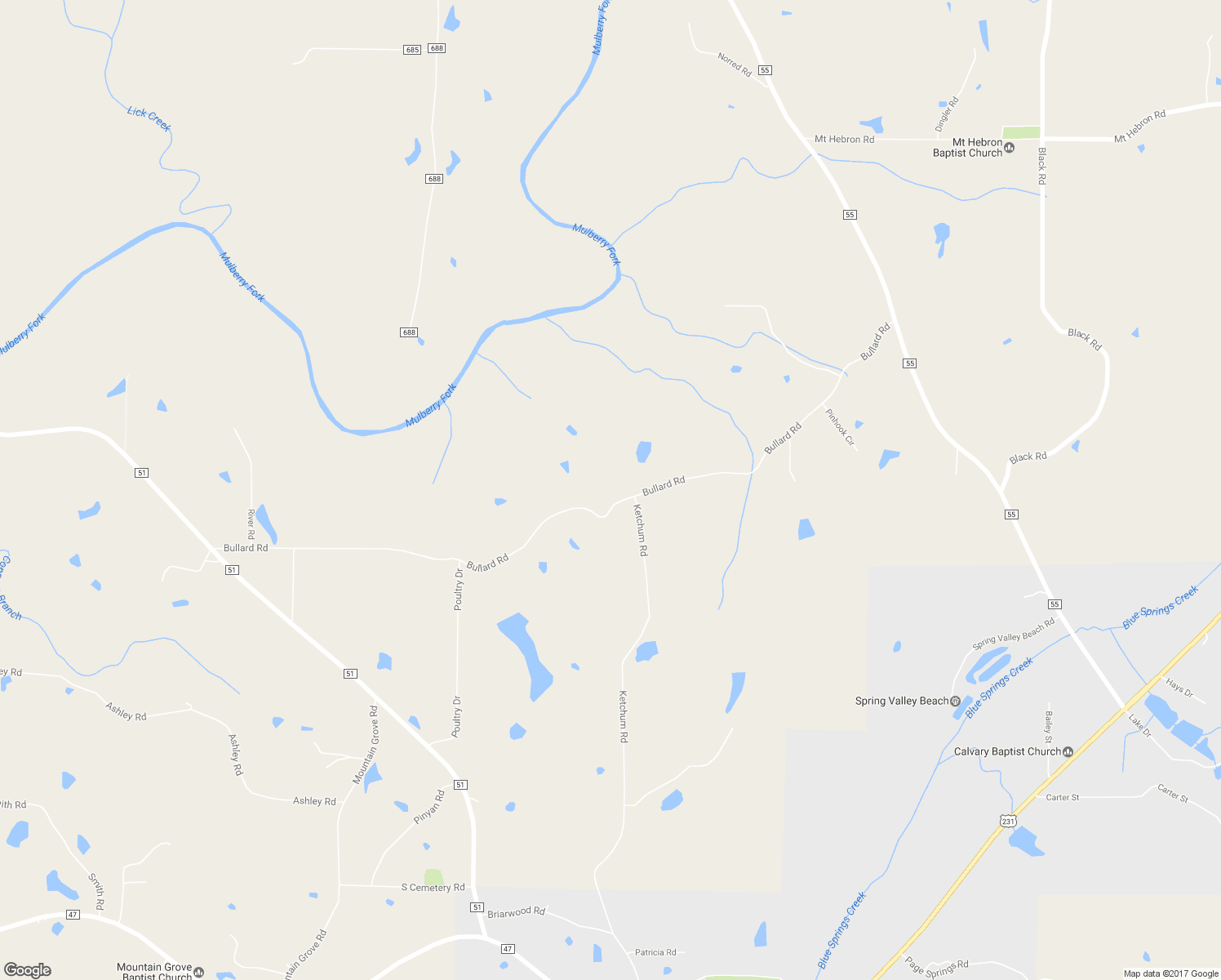 map of restaurants, bars, coffee shops, grocery stores, and more near 1311 Bullard Road in Blountsville