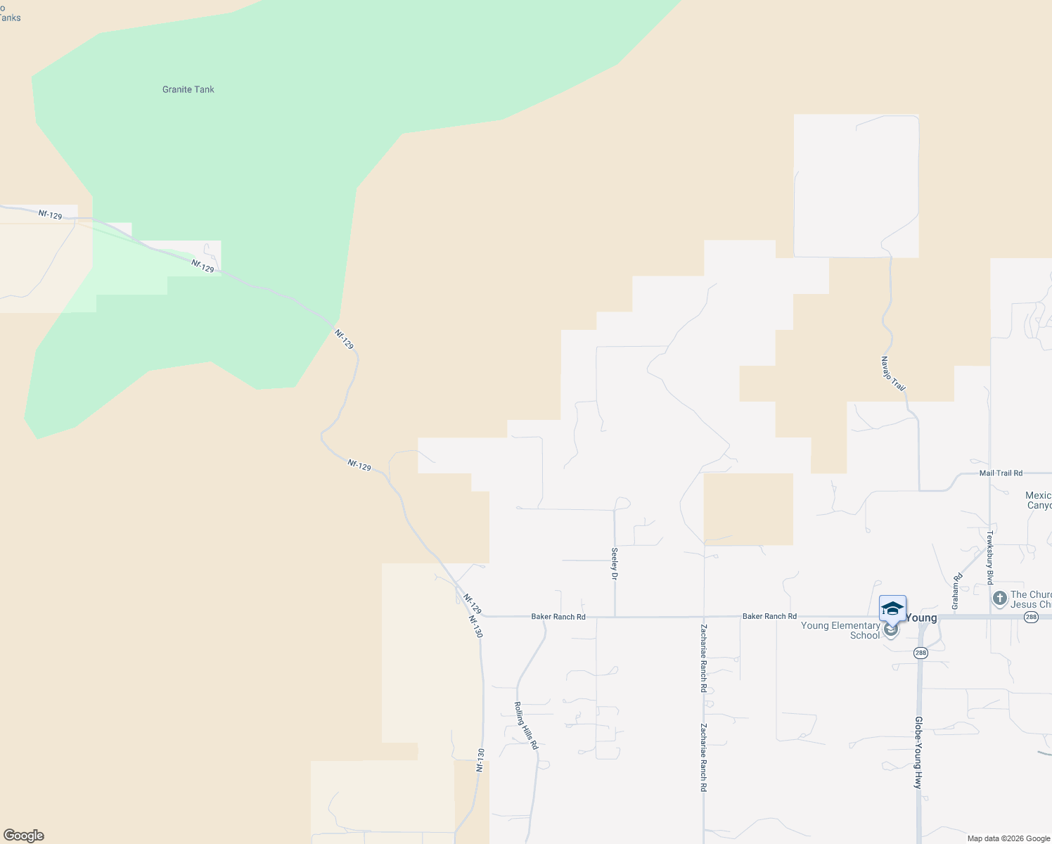 map of restaurants, bars, coffee shops, grocery stores, and more near 457 Seeley Drive in Young