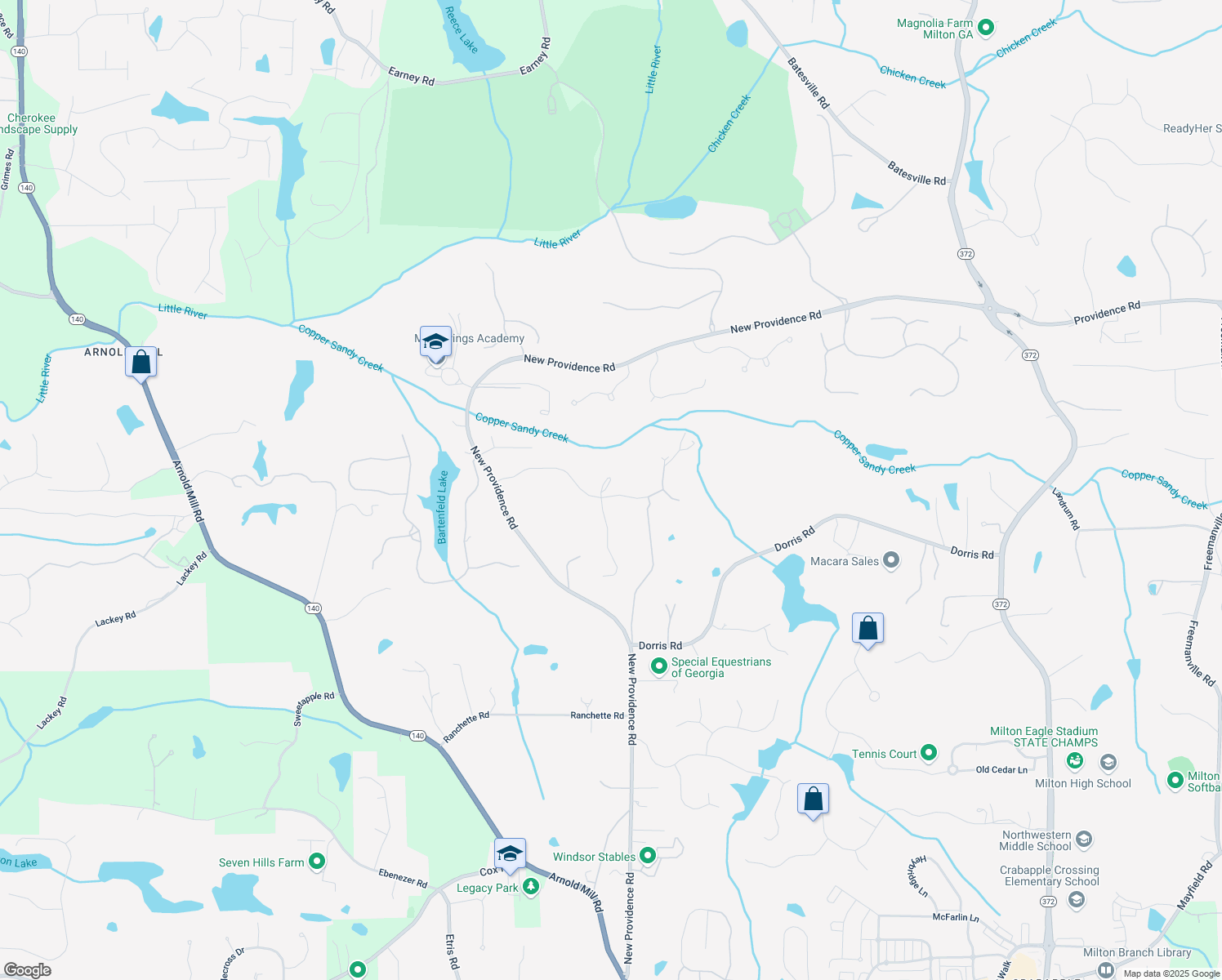 map of restaurants, bars, coffee shops, grocery stores, and more near 325 Sweet Briar Court in Alpharetta