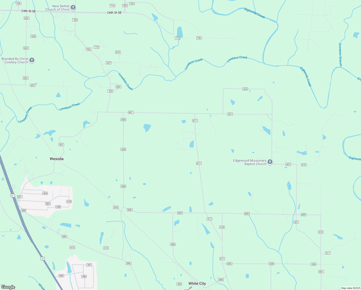 map of restaurants, bars, coffee shops, grocery stores, and more near 364 County Road 617 in Hanceville
