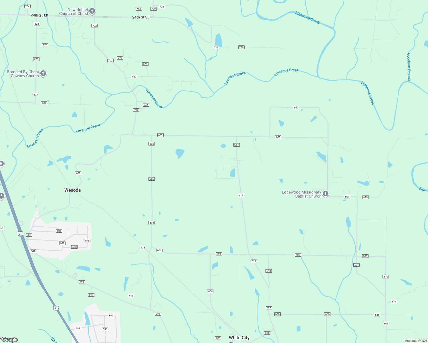 map of restaurants, bars, coffee shops, grocery stores, and more near 364 County Road 617 in Hanceville