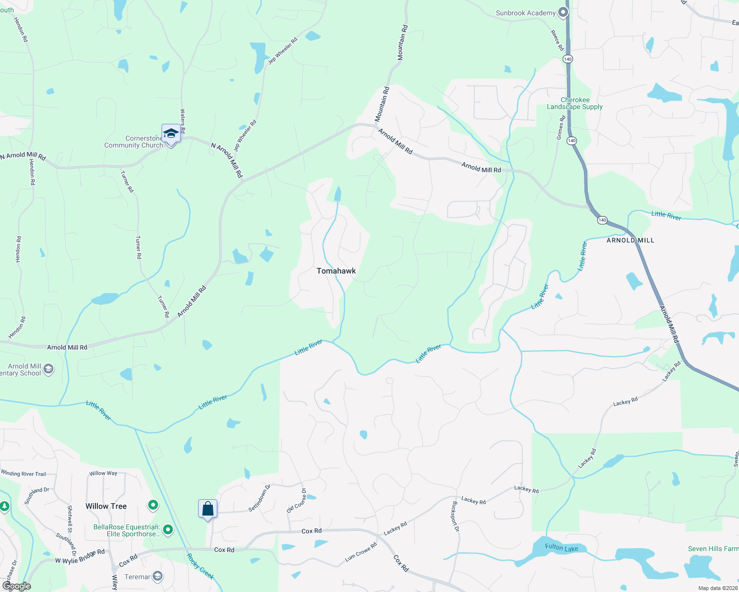 map of restaurants, bars, coffee shops, grocery stores, and more near 153 John Ross Court in Woodstock