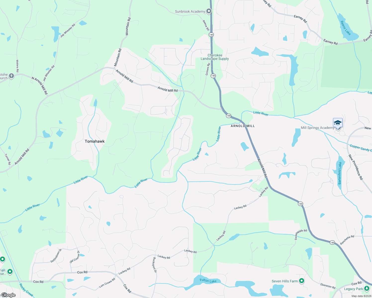 map of restaurants, bars, coffee shops, grocery stores, and more near 507 Brookeshyre Court in Woodstock