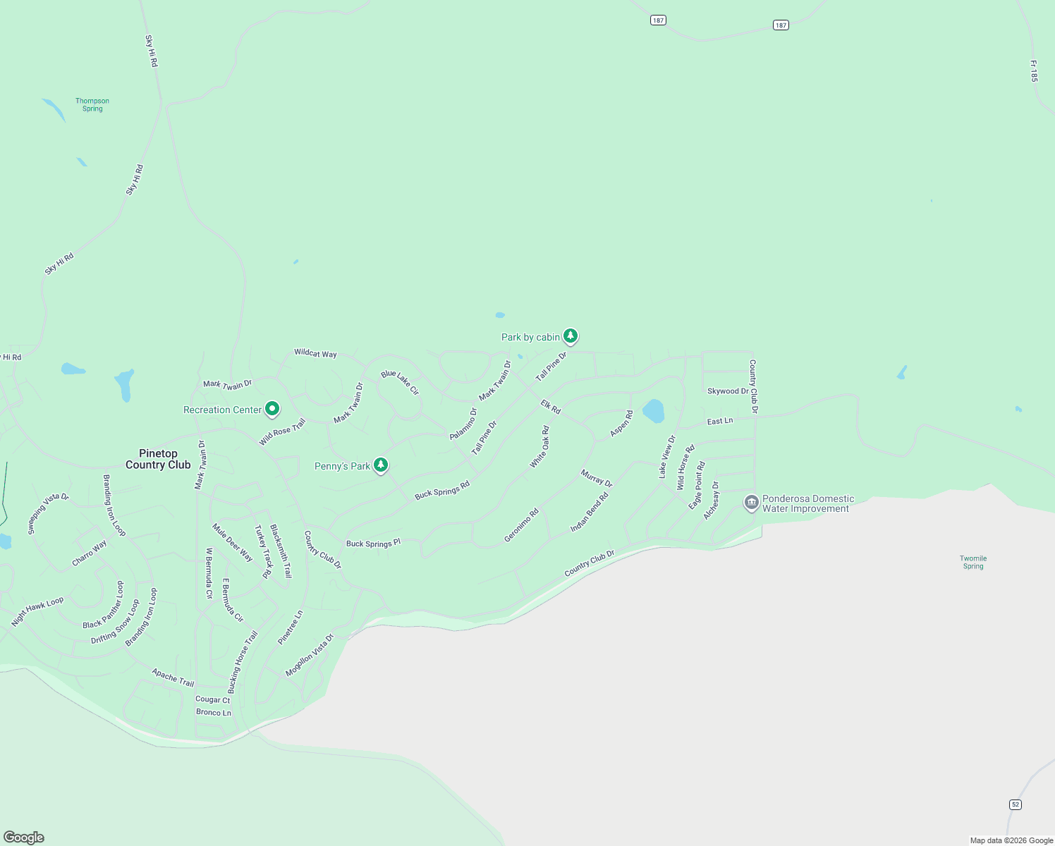 map of restaurants, bars, coffee shops, grocery stores, and more near 7451 Buck Springs Road in Navajo County