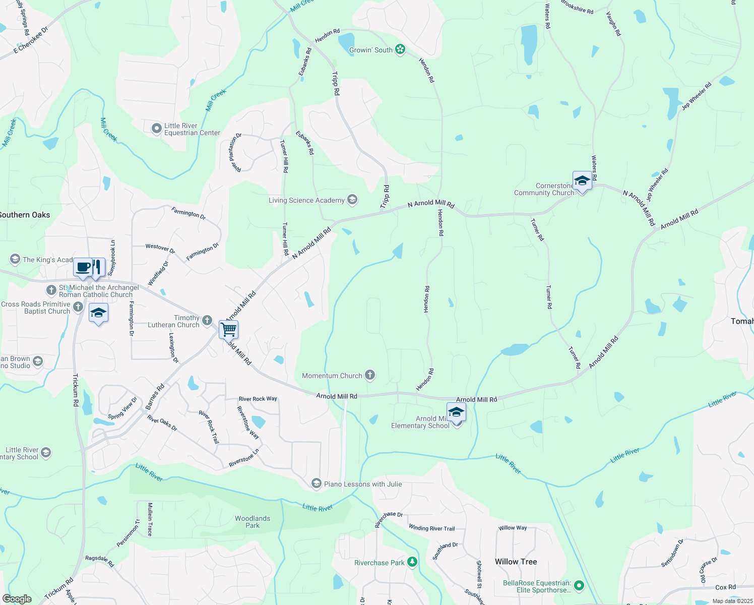 map of restaurants, bars, coffee shops, grocery stores, and more near 918 Keystone Drive in Woodstock