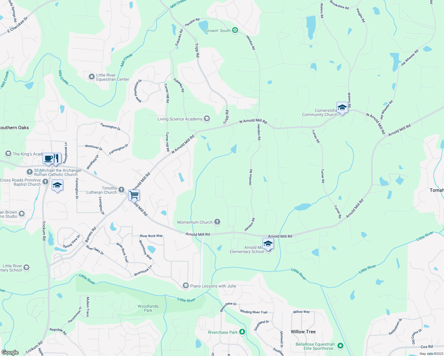 map of restaurants, bars, coffee shops, grocery stores, and more near 918 Keystone Drive in Woodstock