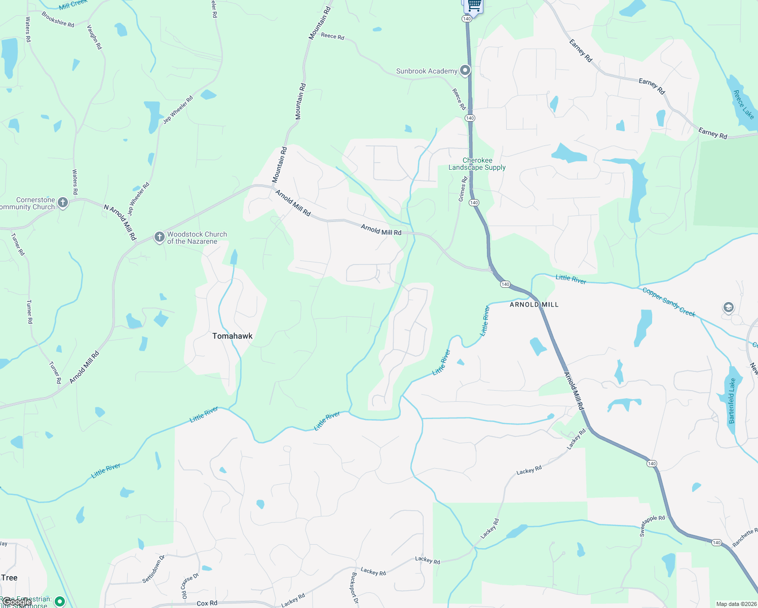 map of restaurants, bars, coffee shops, grocery stores, and more near 403 Hardman Court in Woodstock