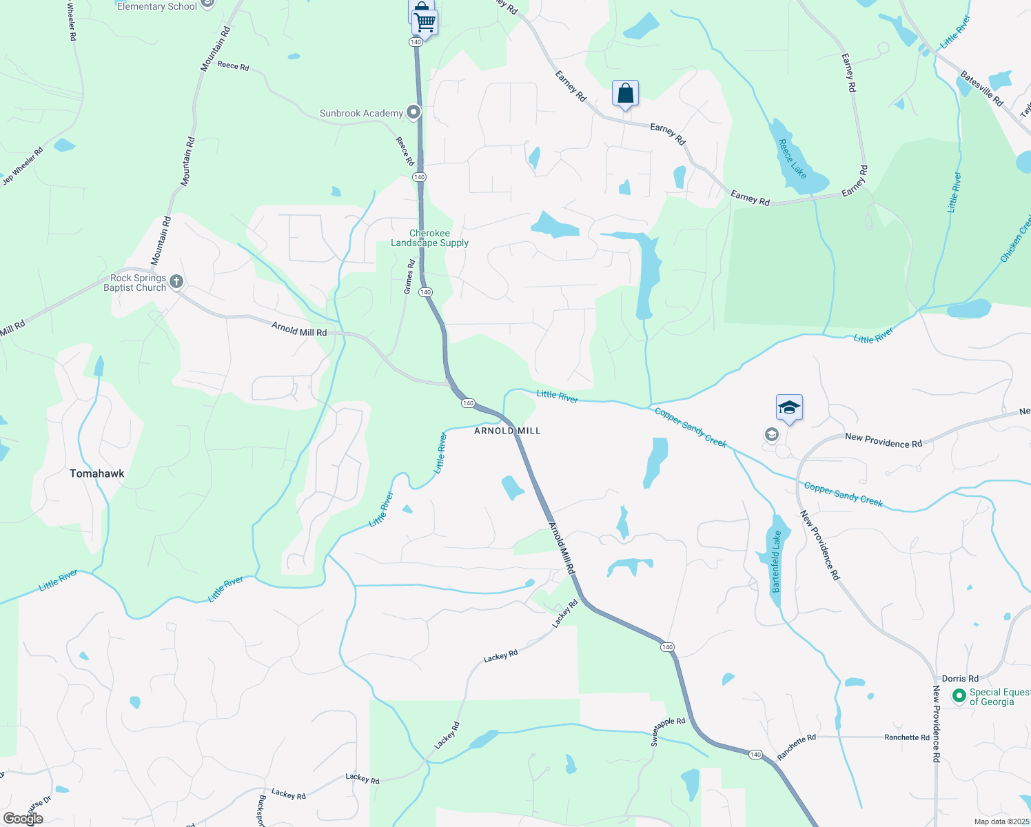 map of restaurants, bars, coffee shops, grocery stores, and more near 13795 Arnold Mill Road in Roswell