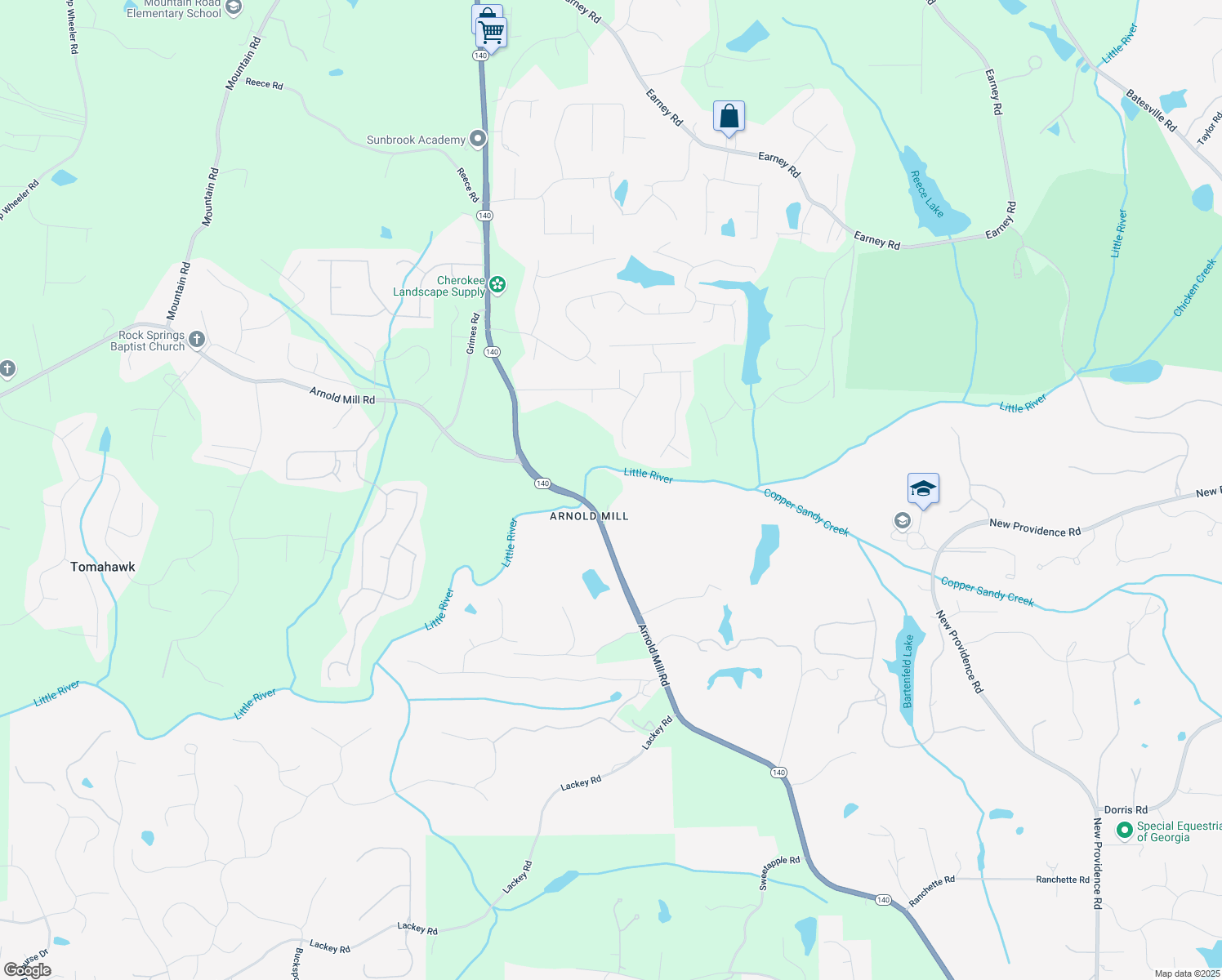 map of restaurants, bars, coffee shops, grocery stores, and more near 13795 Arnold Mill Road in Roswell