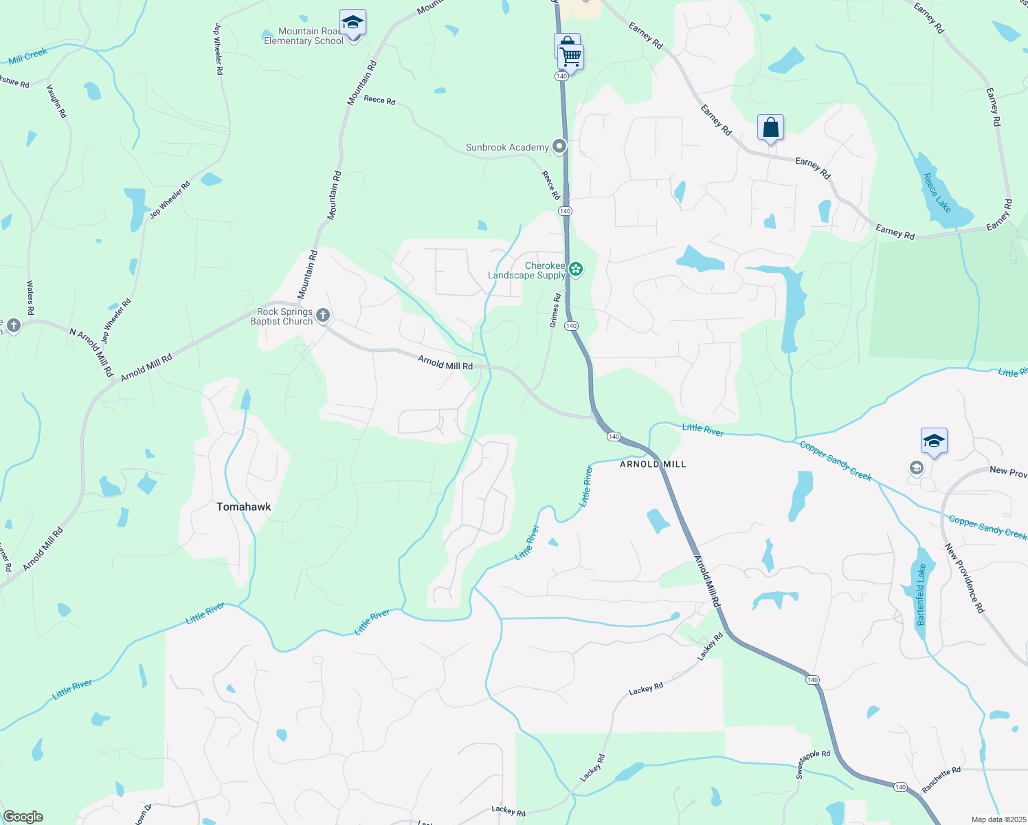 map of restaurants, bars, coffee shops, grocery stores, and more near 1058 Arnold Mill Road in Woodstock