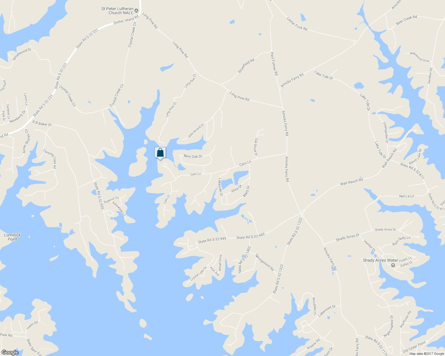 map of restaurants, bars, coffee shops, grocery stores, and more near 117 Lakeside Drive in Chapin