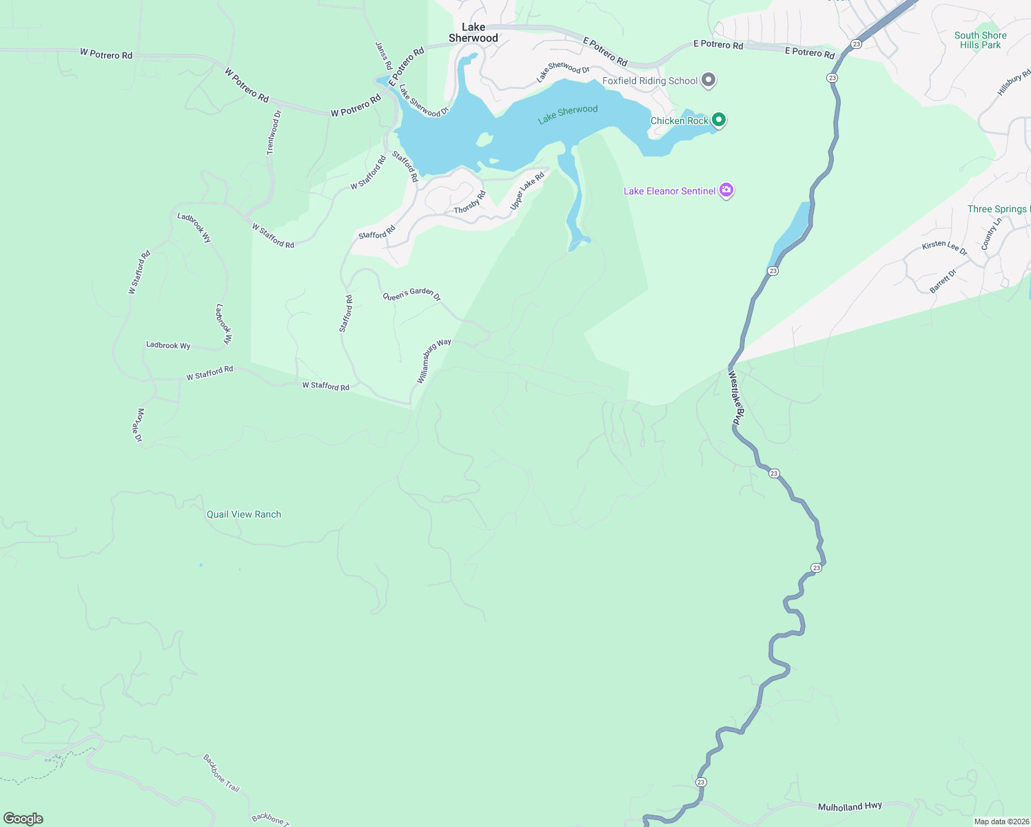 map of restaurants, bars, coffee shops, grocery stores, and more near 356 East Carlisle Road in Thousand Oaks