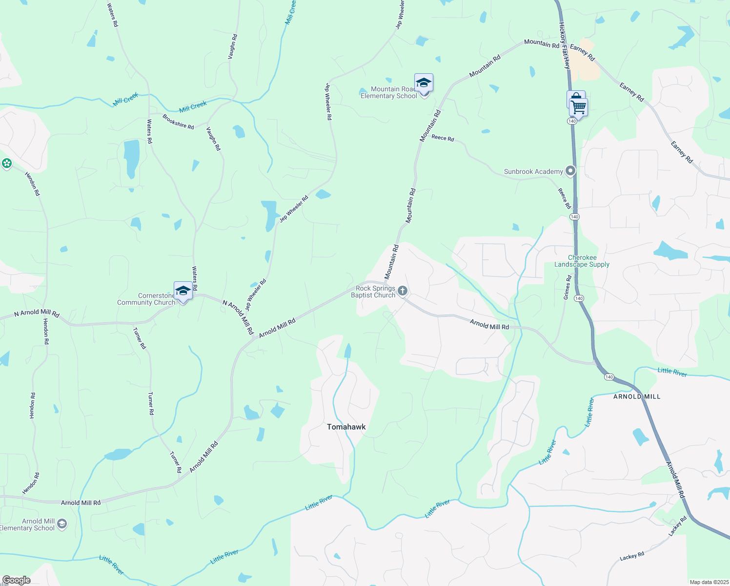 map of restaurants, bars, coffee shops, grocery stores, and more near 430 English Ivy Way in Woodstock